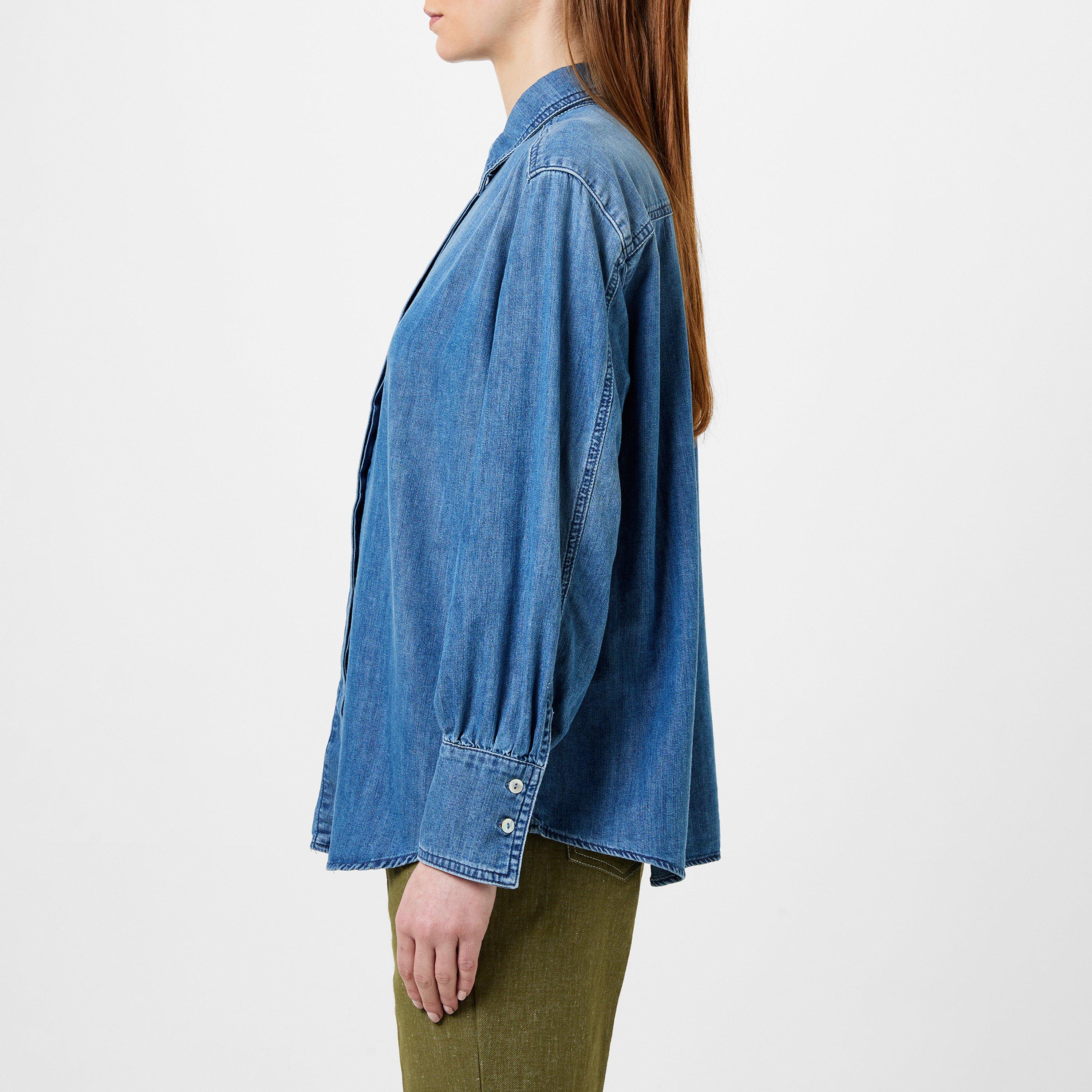 Blue Jeans 001 - Marella - Women's Long-Sleeve Denim Shirt - 2