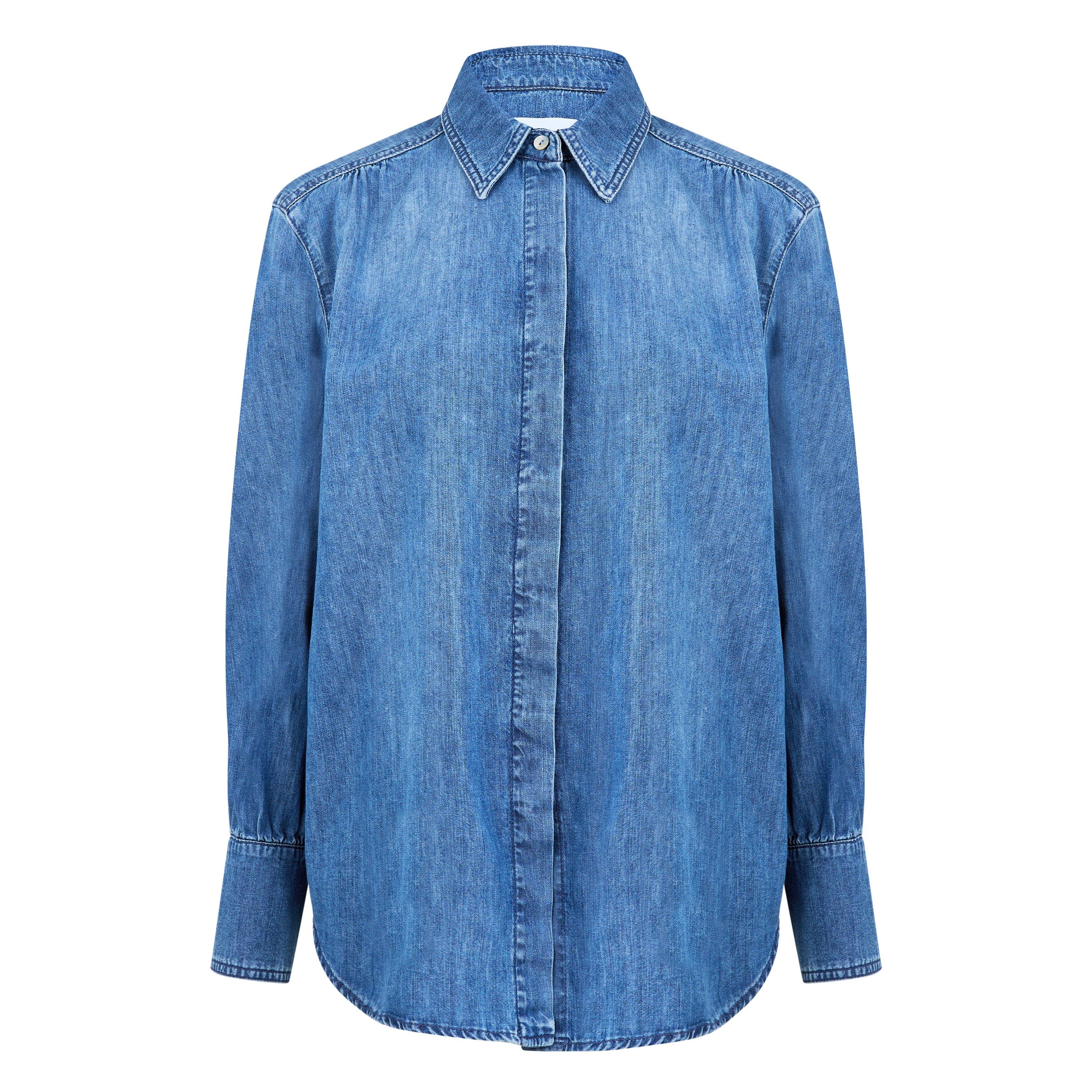 Blue Jeans 001 - Marella - Women's Long-Sleeve Denim Shirt - 6