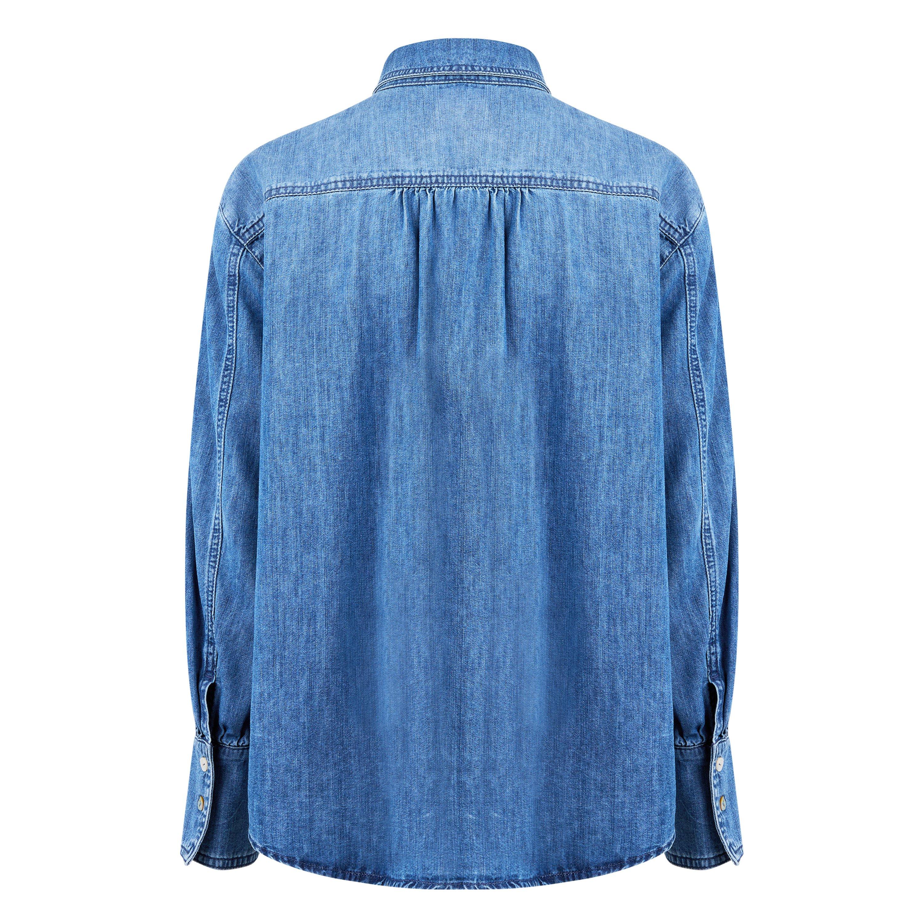 Blue Jeans 001 - Marella - Women's Long-Sleeve Denim Shirt - 7