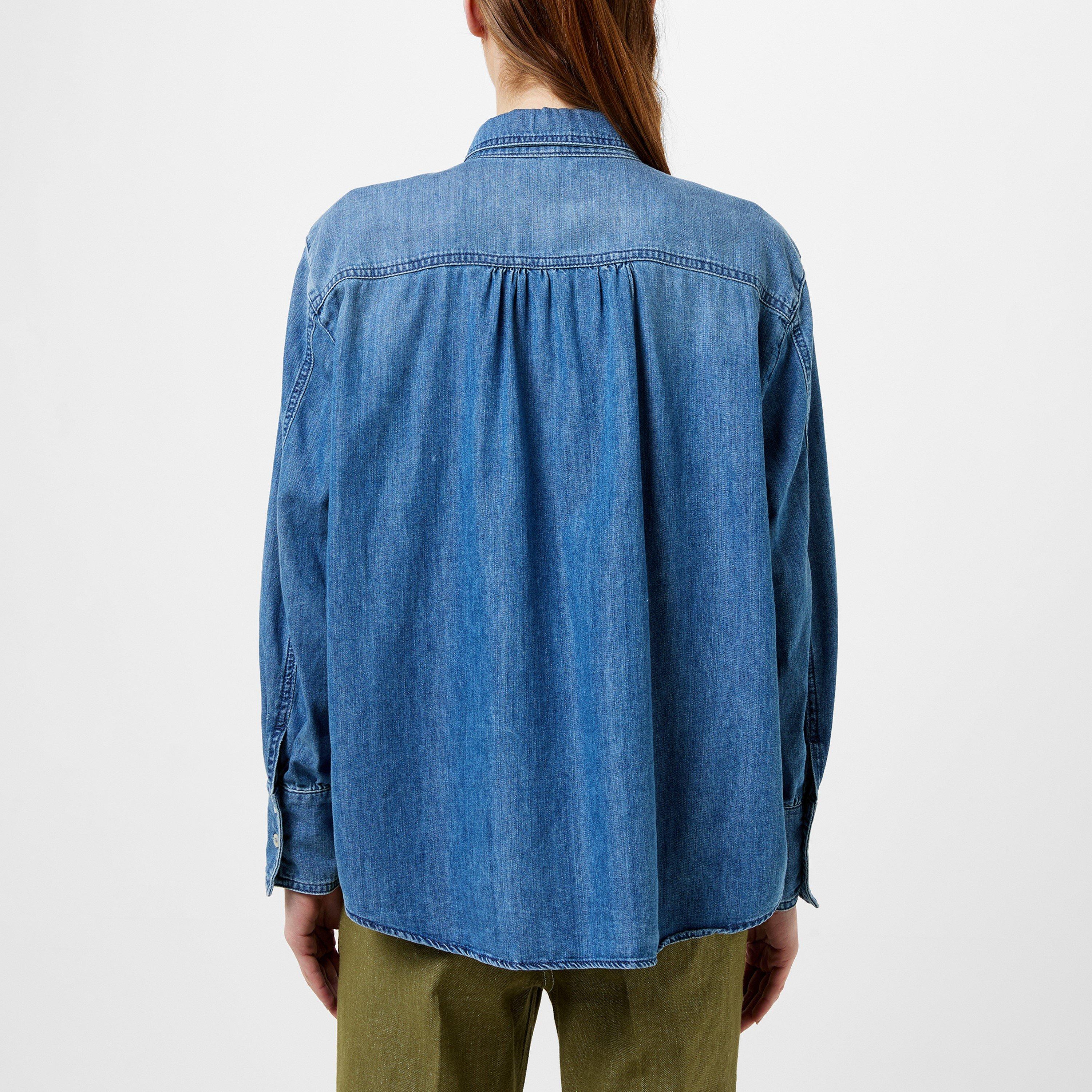 Blue Jeans 001 - Marella - Women's Long-Sleeve Denim Shirt - 3