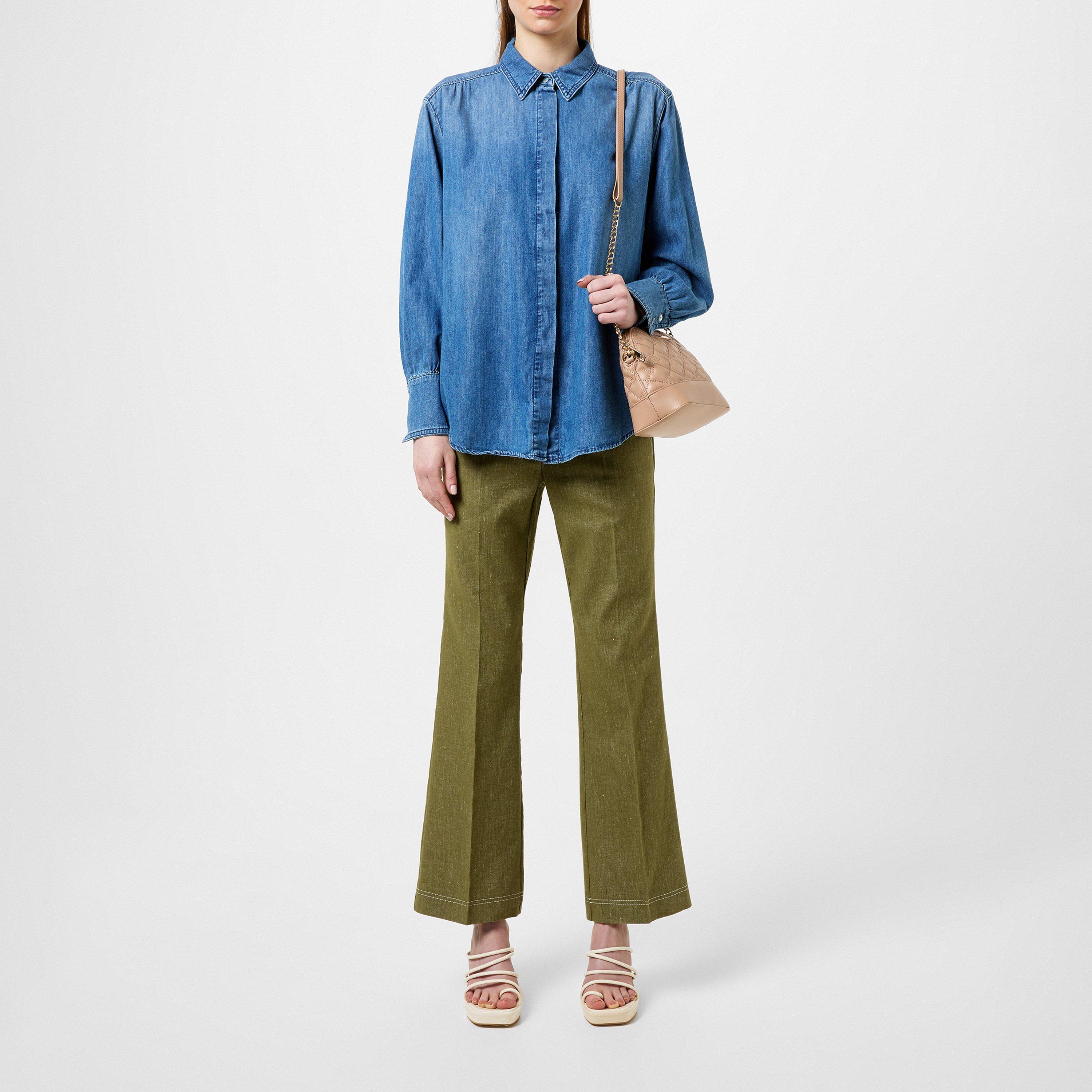 Blue Jeans 001 - Marella - Women's Long-Sleeve Denim Shirt - 4