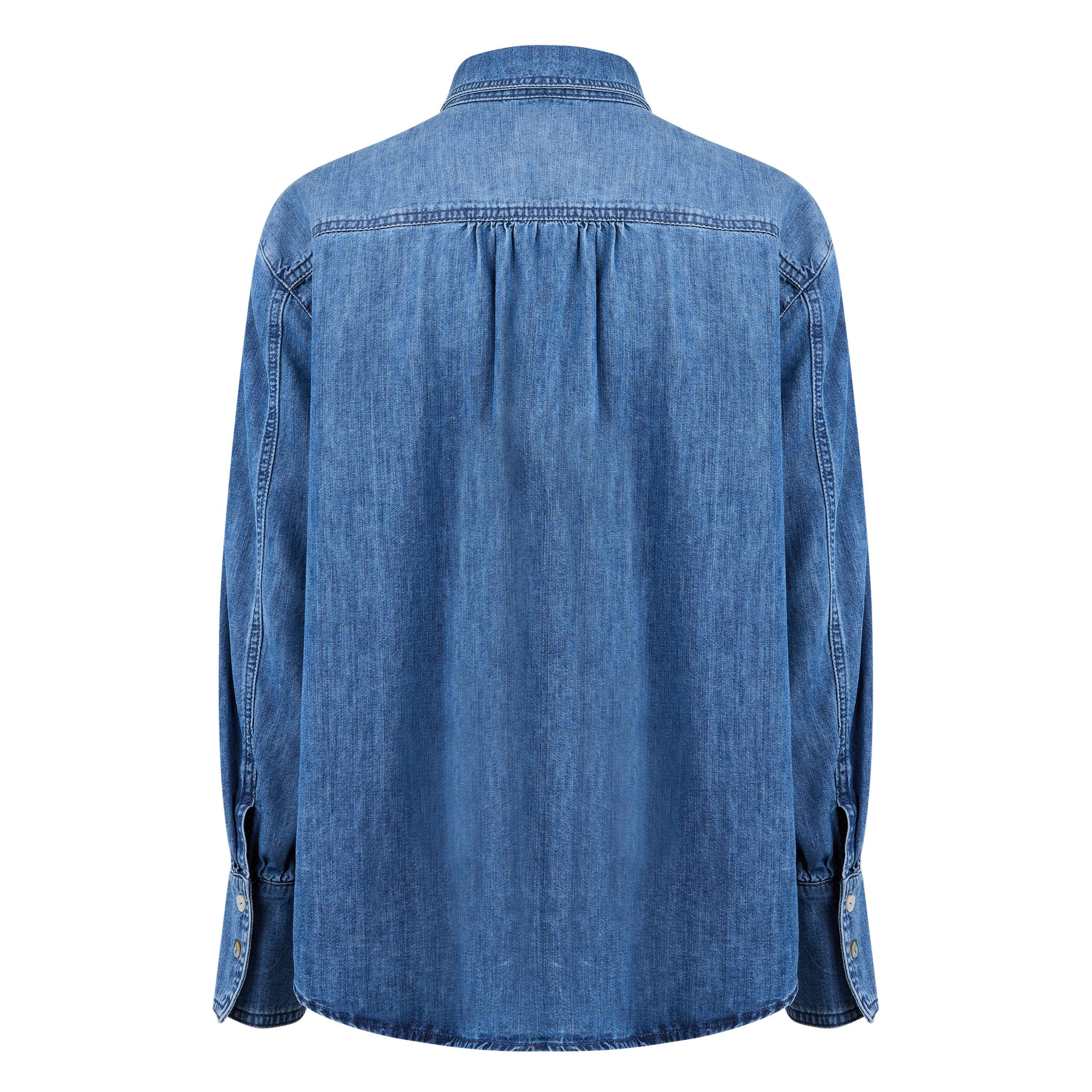 Blue Jeans 001 - Marella - Women's Long-Sleeve Denim Shirt - 5