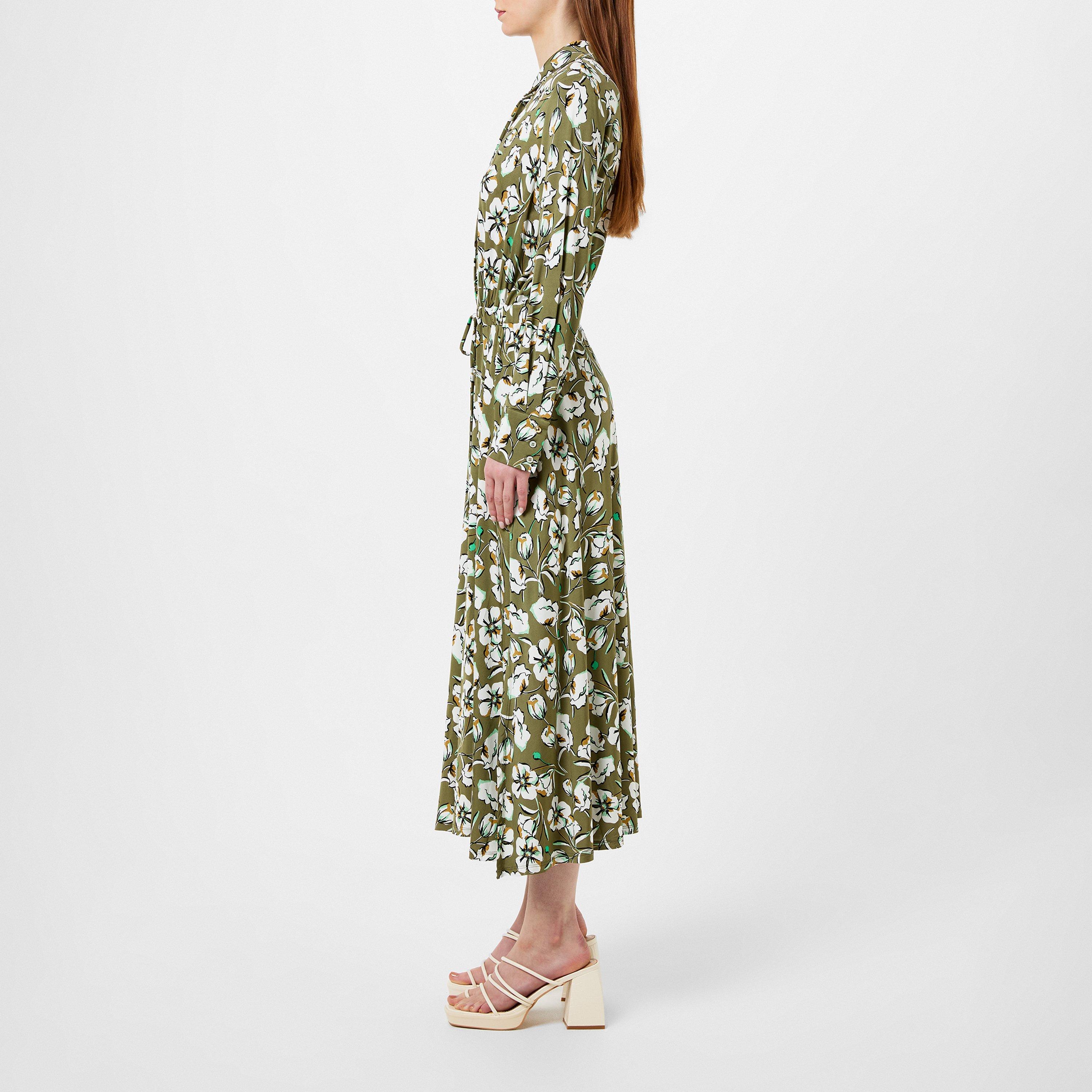 Kaki 002 - Marella - Women's Pluto Floral Jersey Dress - 2