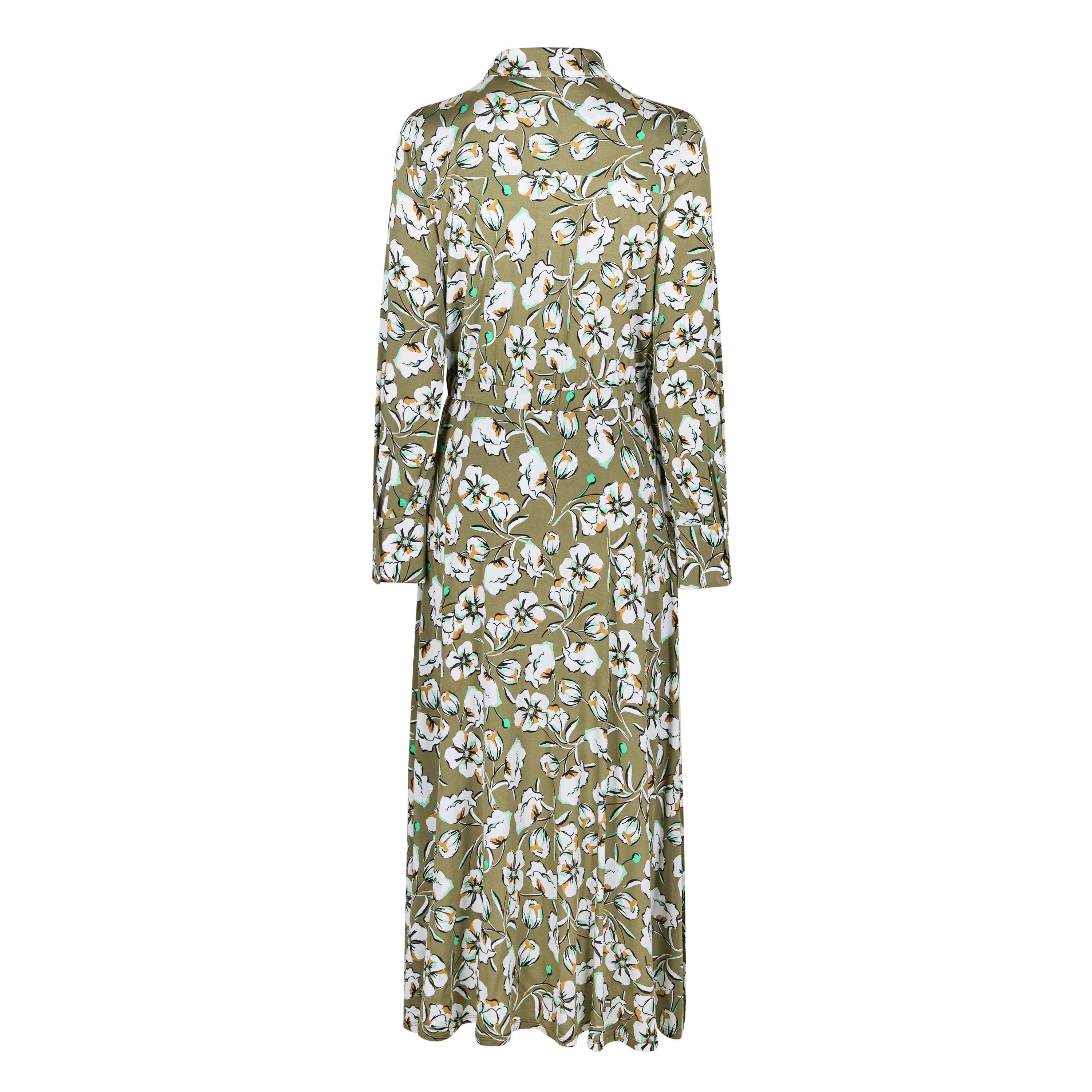 Kaki 002 - Marella - Women's Pluto Floral Jersey Dress - 7