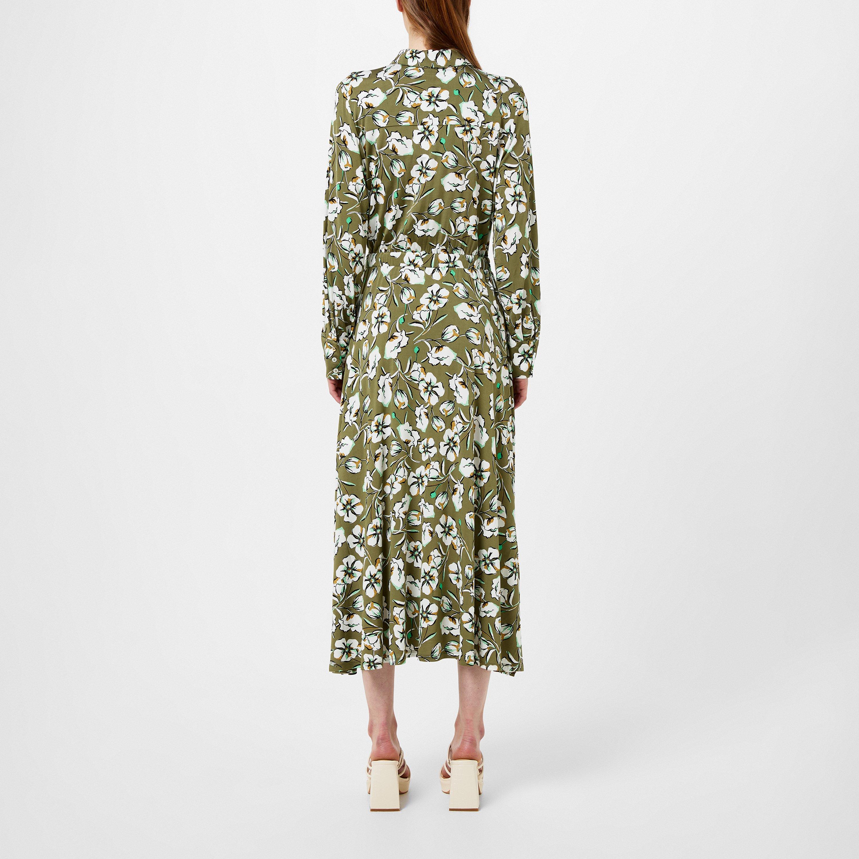 Kaki 002 - Marella - Women's Pluto Floral Jersey Dress - 3