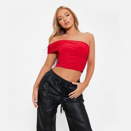 Bluza z kolekcji kolekcji Vintage Clothing ISAWITFIRST One Shoulder Drape Double Layered Crop Top