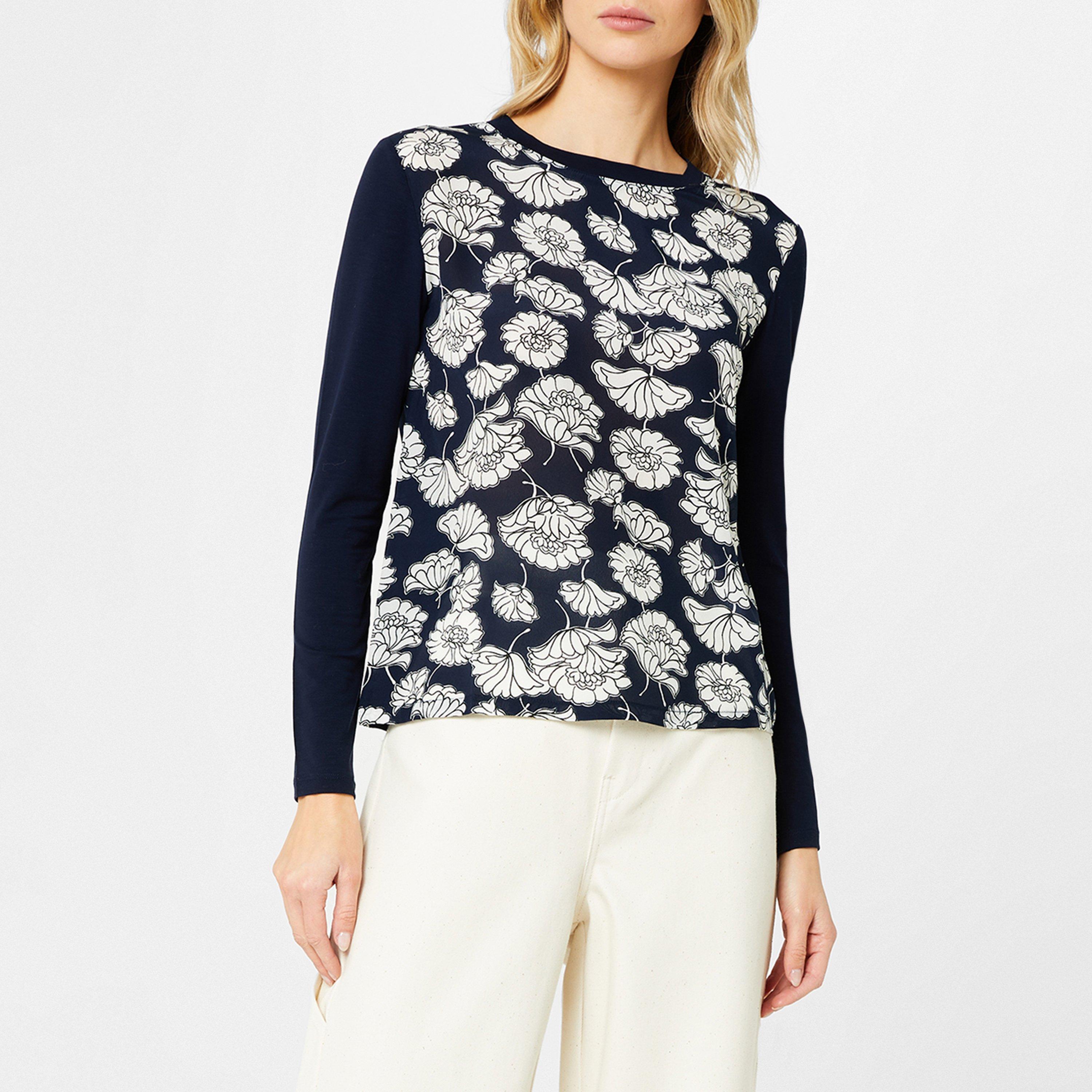 Navy 005 - Weekend Max Mara - Women's Calamai Floral Knitted Top - 1