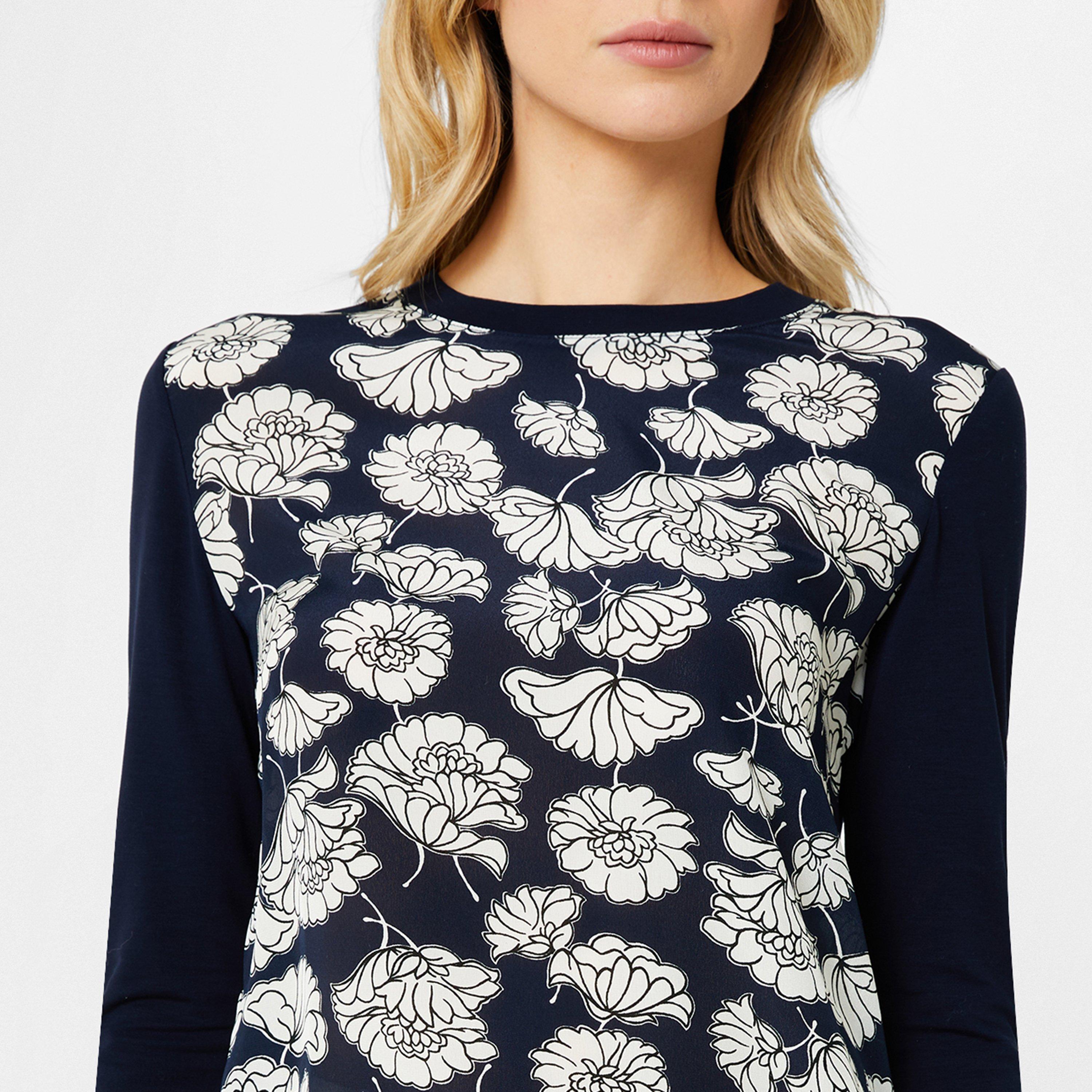 Navy 005 - Weekend Max Mara - Women's Calamai Floral Knitted Top - 3