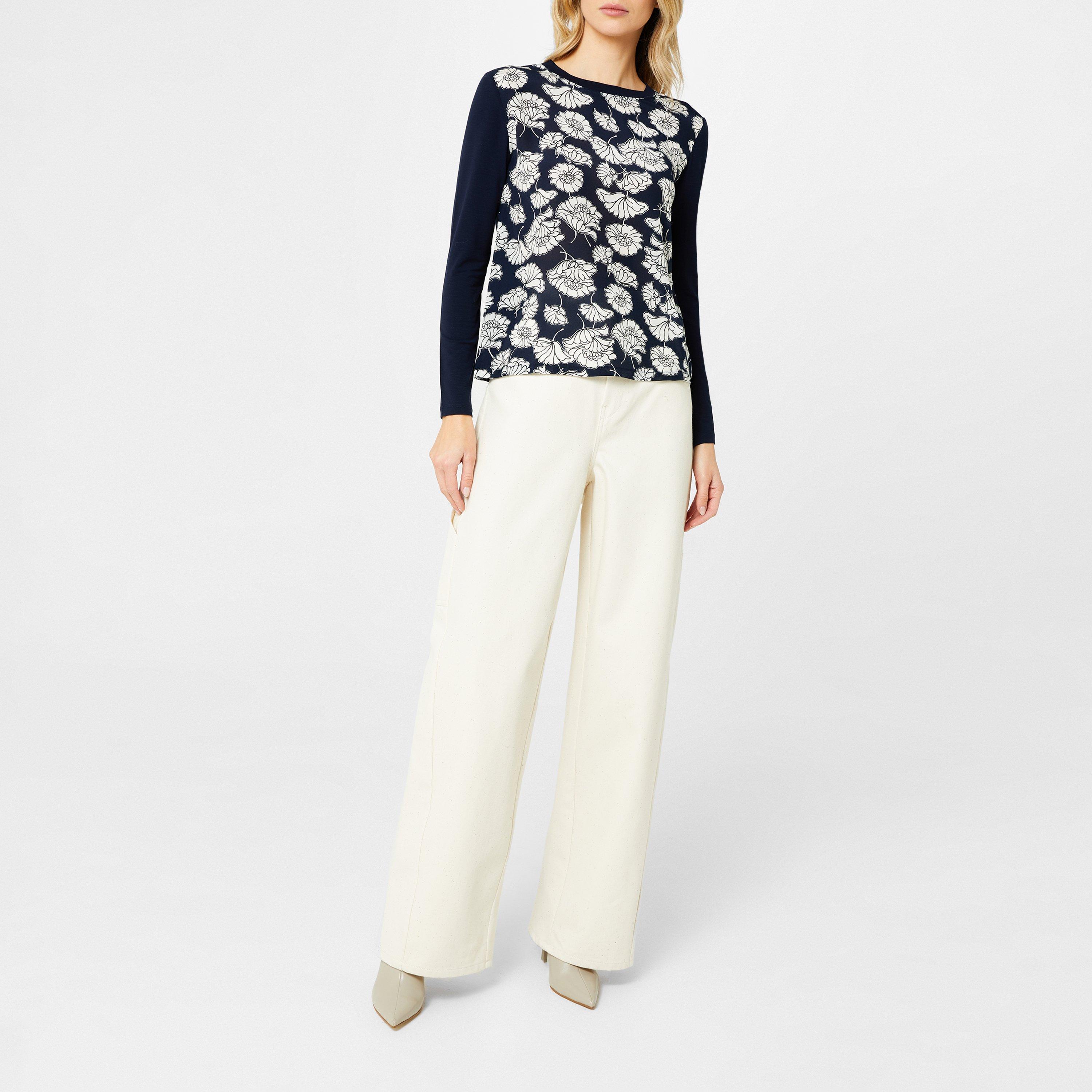 Navy 005 - Weekend Max Mara - Women's Calamai Floral Knitted Top - 4