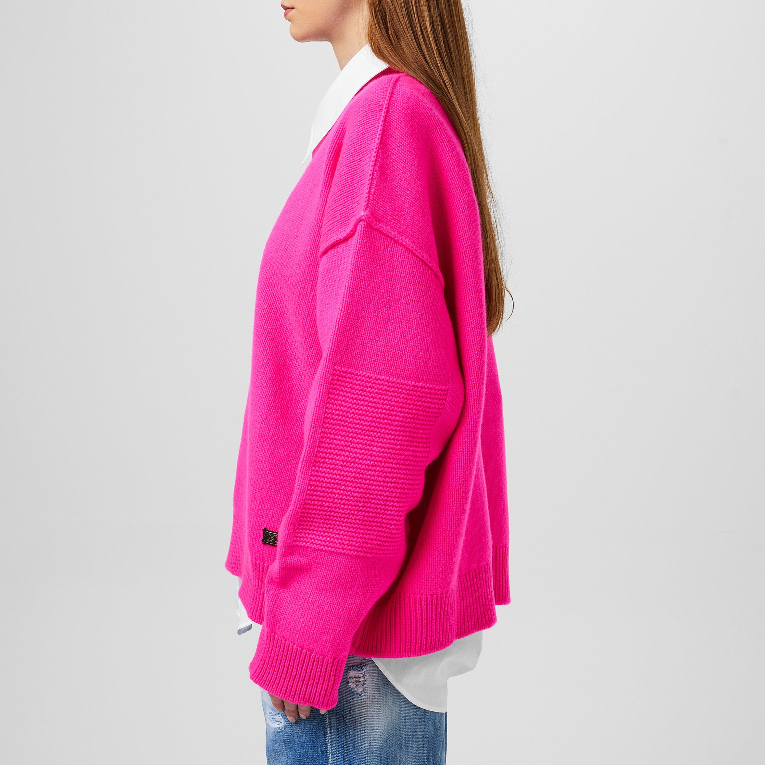 Deep Pink - DSquared2 - Women's Long-Sleeve Hoodie - 5