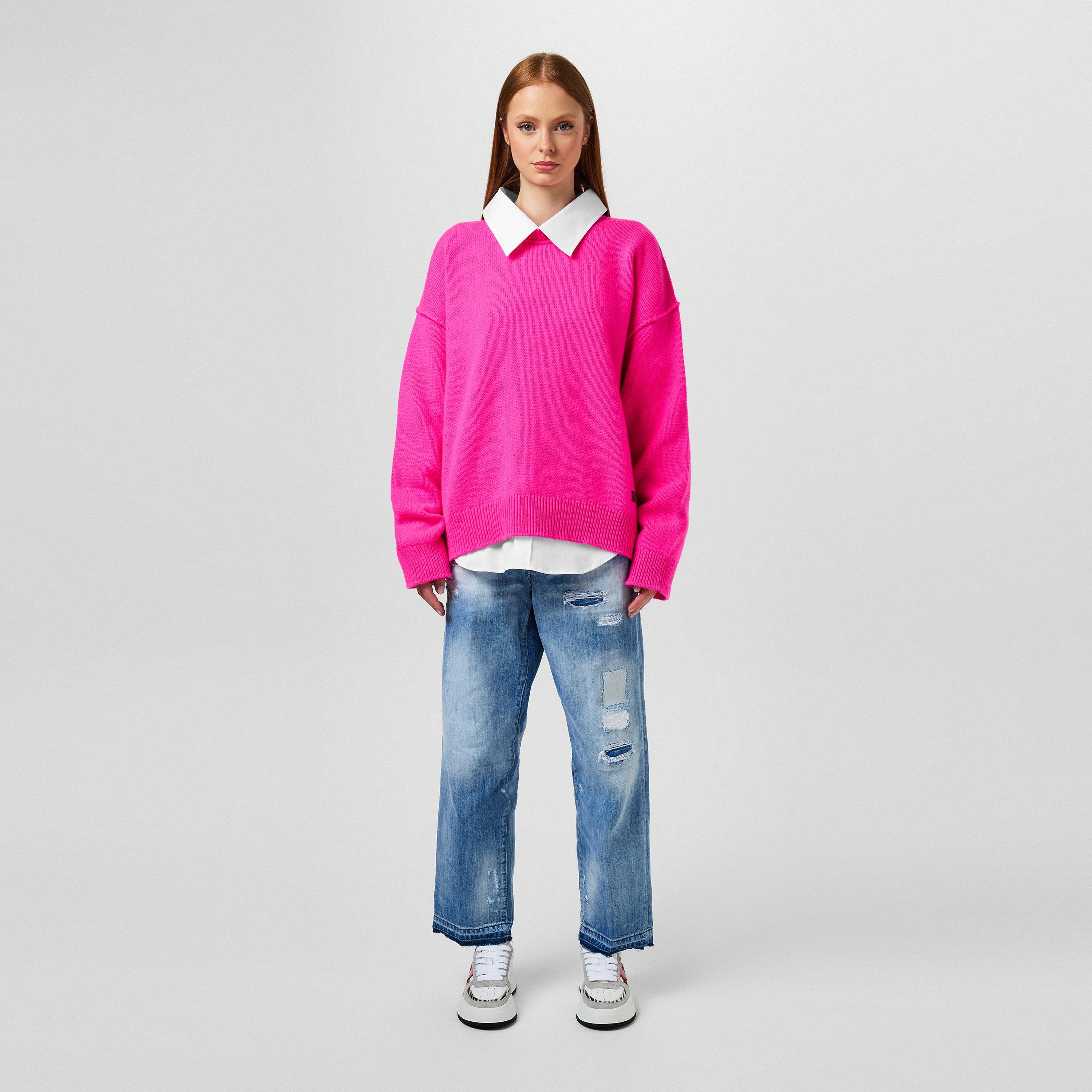 Deep Pink - DSquared2 - Women's Long-Sleeve Hoodie - 6