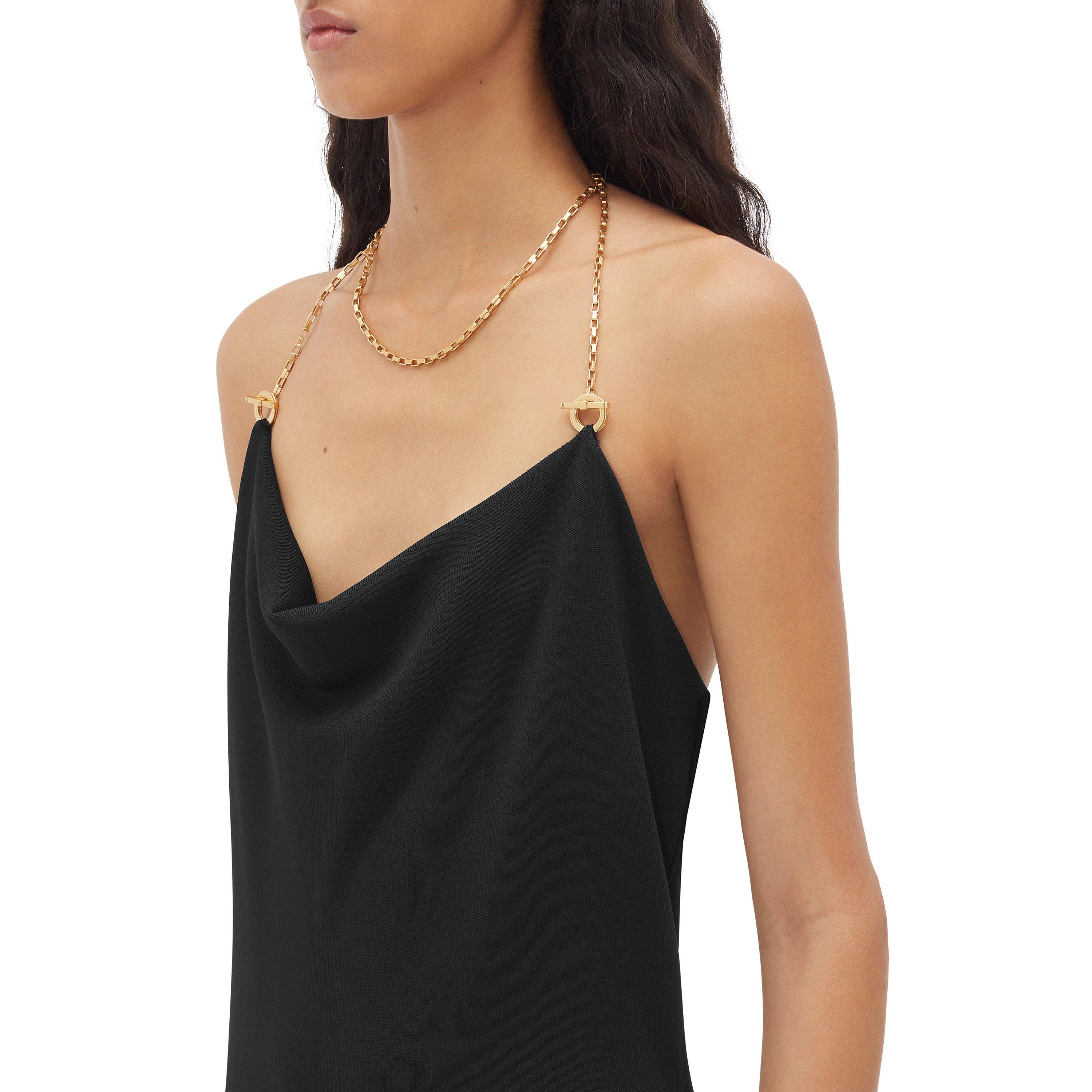 BLACK - Bottega Veneta - Viscose Mini Dress With Chain Detail - 4