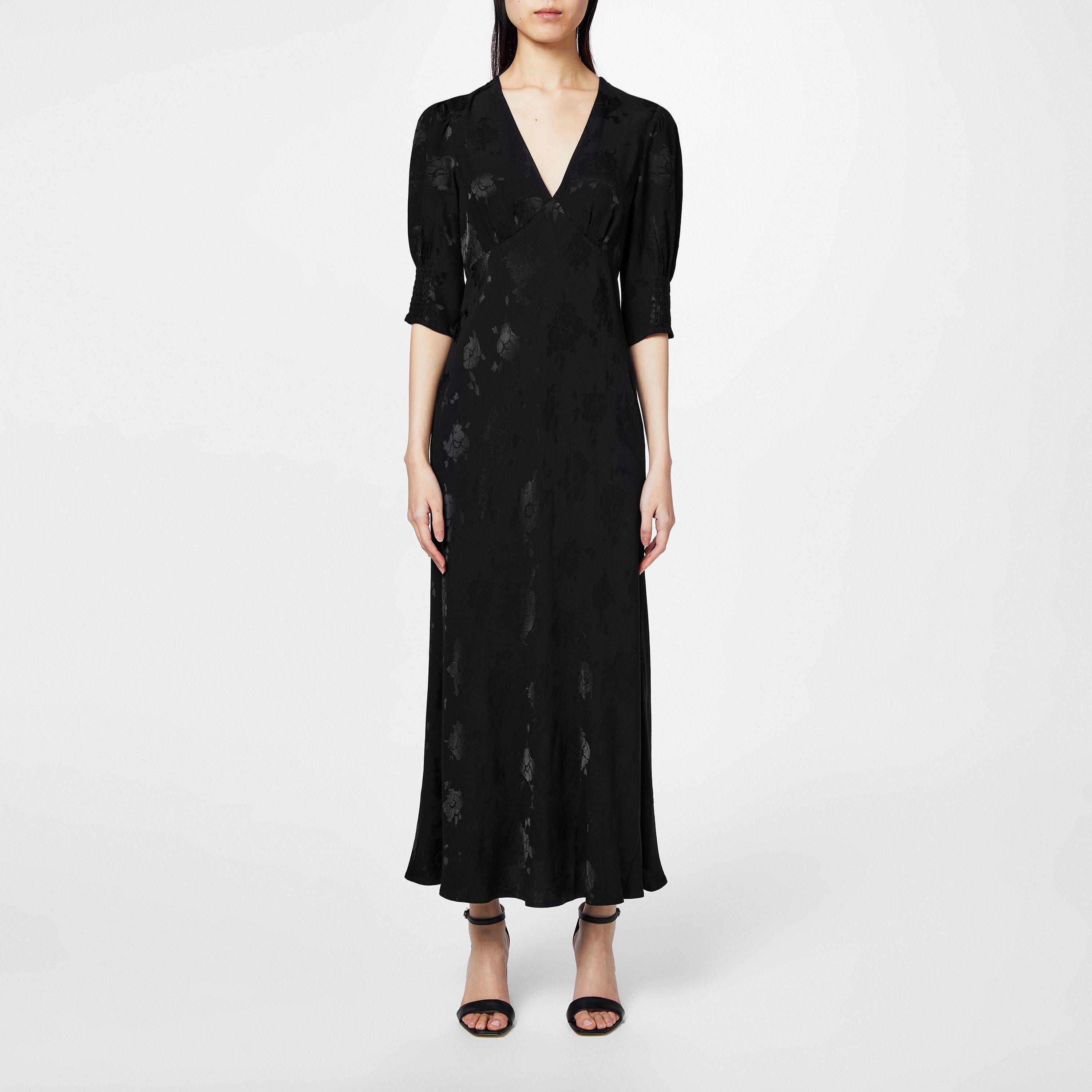 Black Leaf Jacq - RIXO - Zadie Jacquard Dress - 1