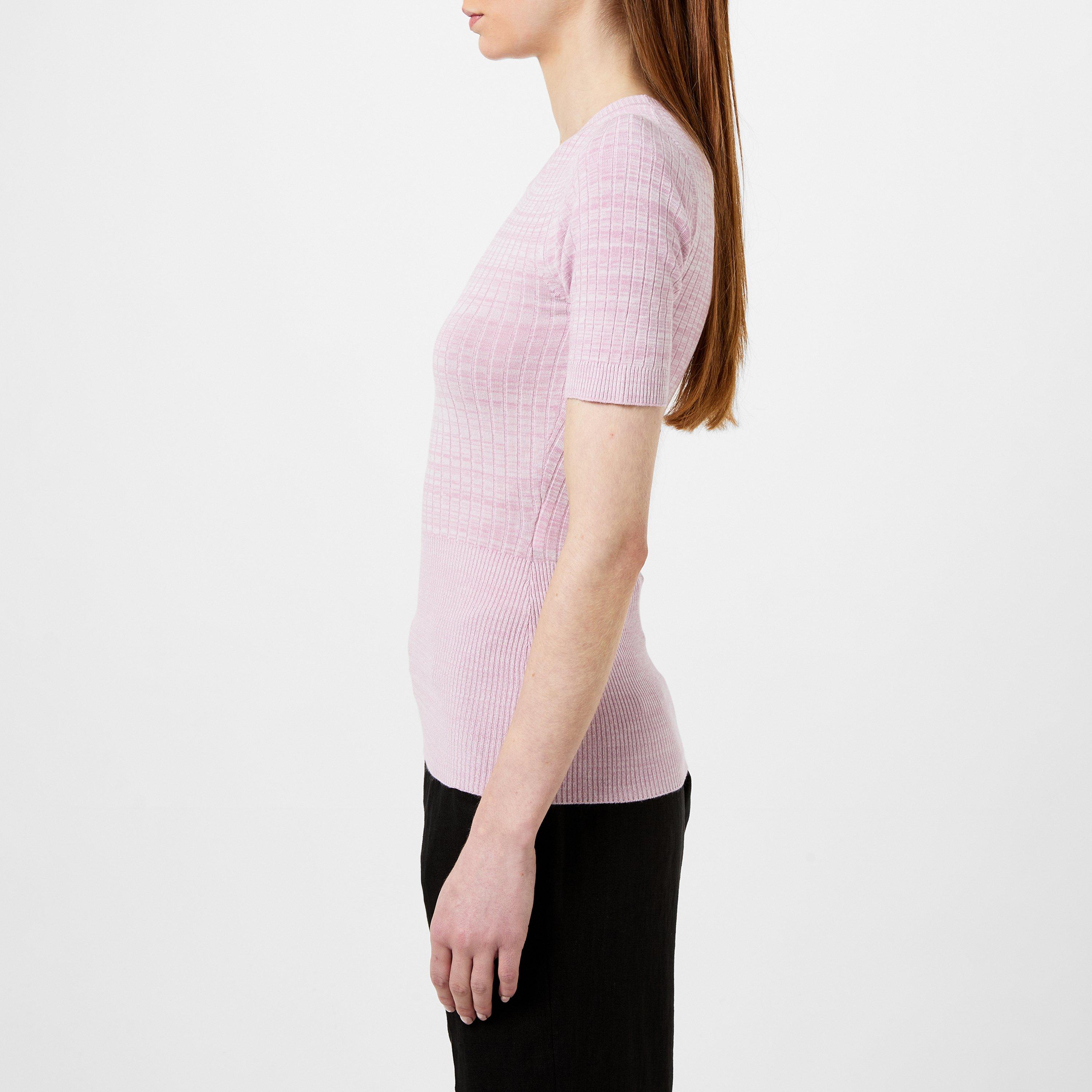 Pale Rose 005 - Marella - Women's Short-Sleeve Knitted Top - 2