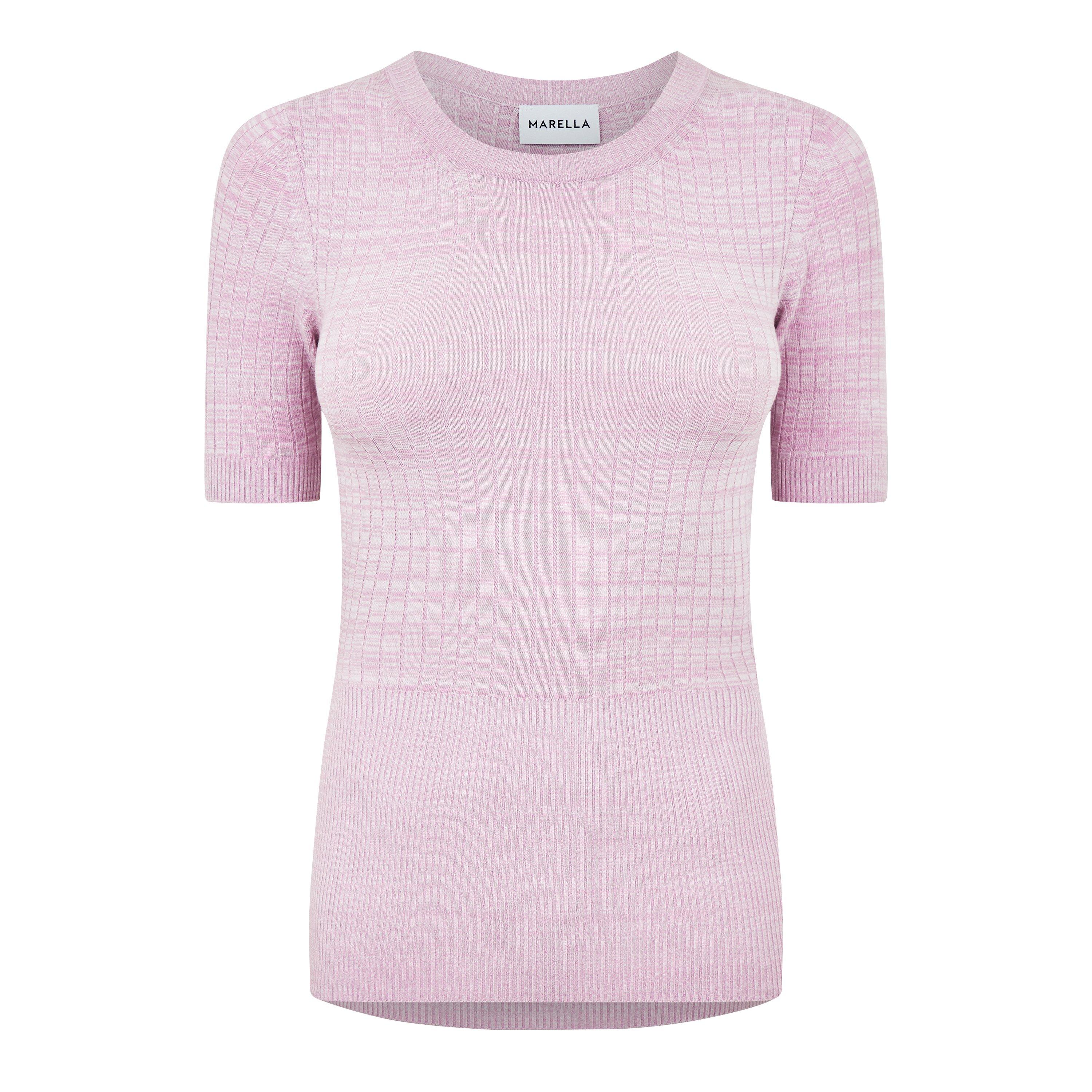 Pale Rose 005 - Marella - Women's Short-Sleeve Knitted Top - 6