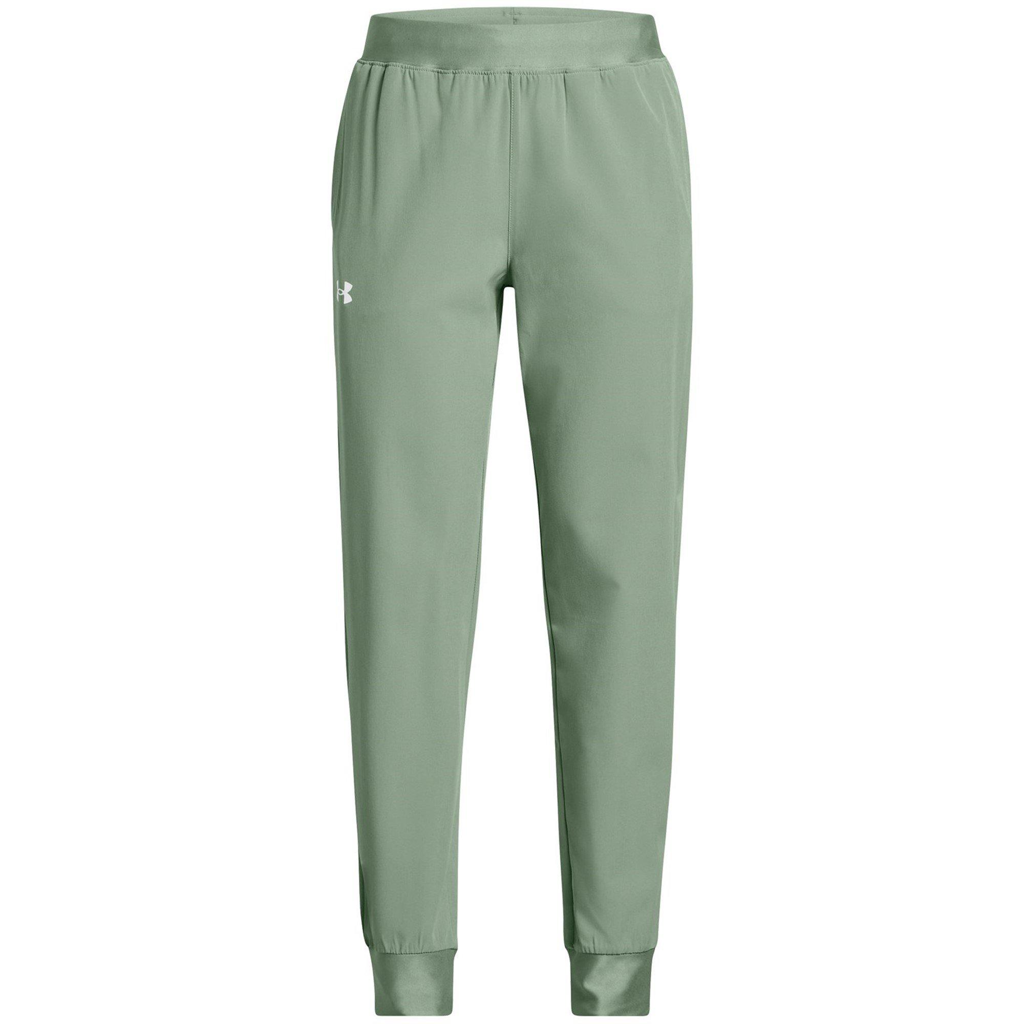 Under Armour Girls Kids' Armoursport Woven Performance Tracksuit Bottom - Green - 11-12 (L)