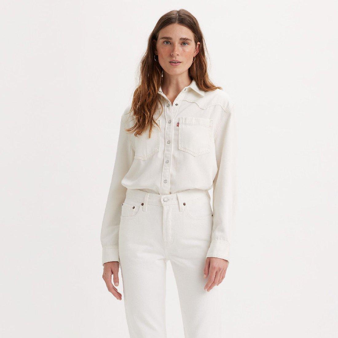 Ecru Crew 6 - Levis - Women's Teodora Western Long-Sleeve Denim Shirt - 2