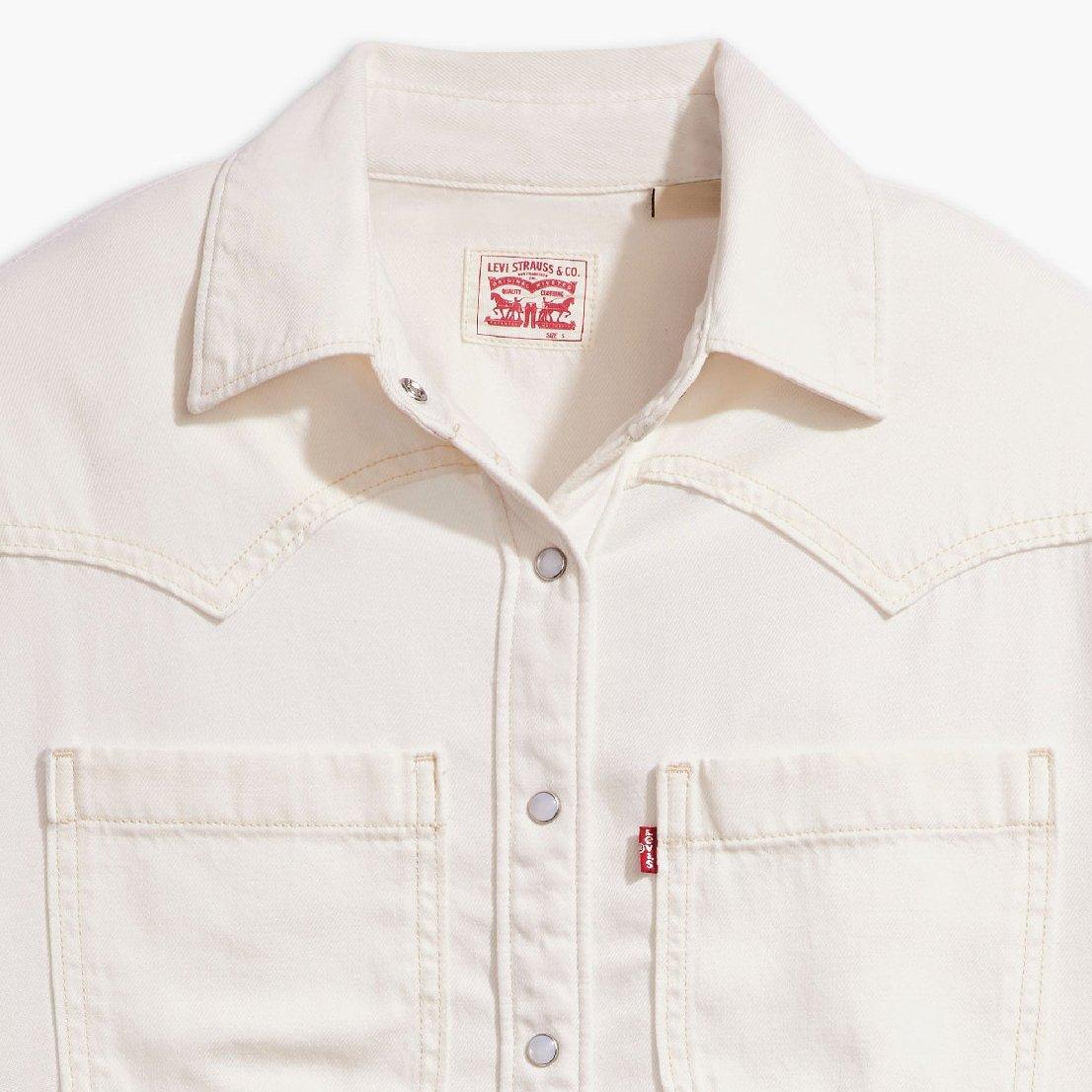 Ecru Crew 6 - Levis - Women's Teodora Western Long-Sleeve Denim Shirt - 4
