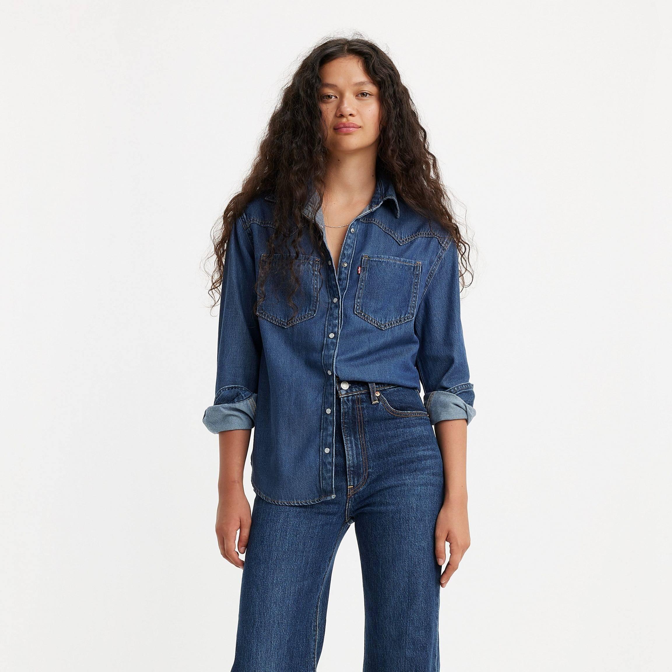 【Isetan Lover 】ludlow Dorothy ブラウス Levis | Women's Teodora Western Long-Sleeve Denim Shirt | Denim