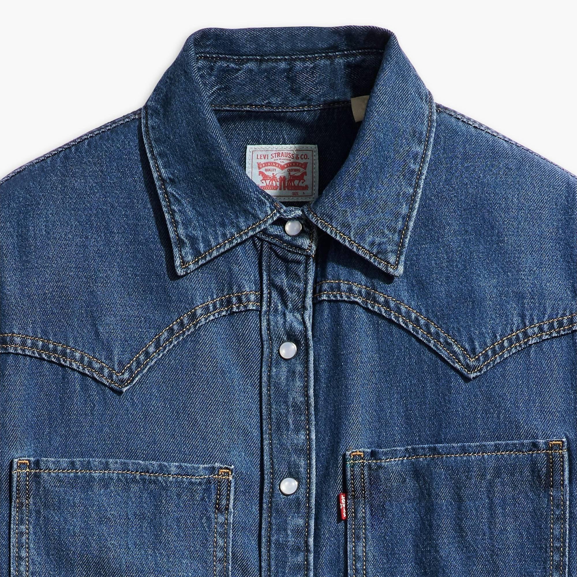 Air Space 5 - Levis - Women's Teodora Western Long-Sleeve Denim Shirt - 6