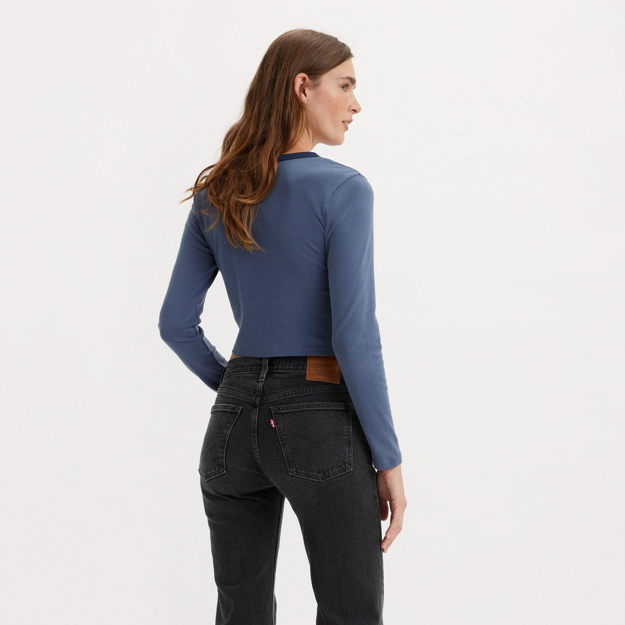 Chrome Outline - Levis - Women's Graphic Long-Sleeve Ringer Crop Tops - 3