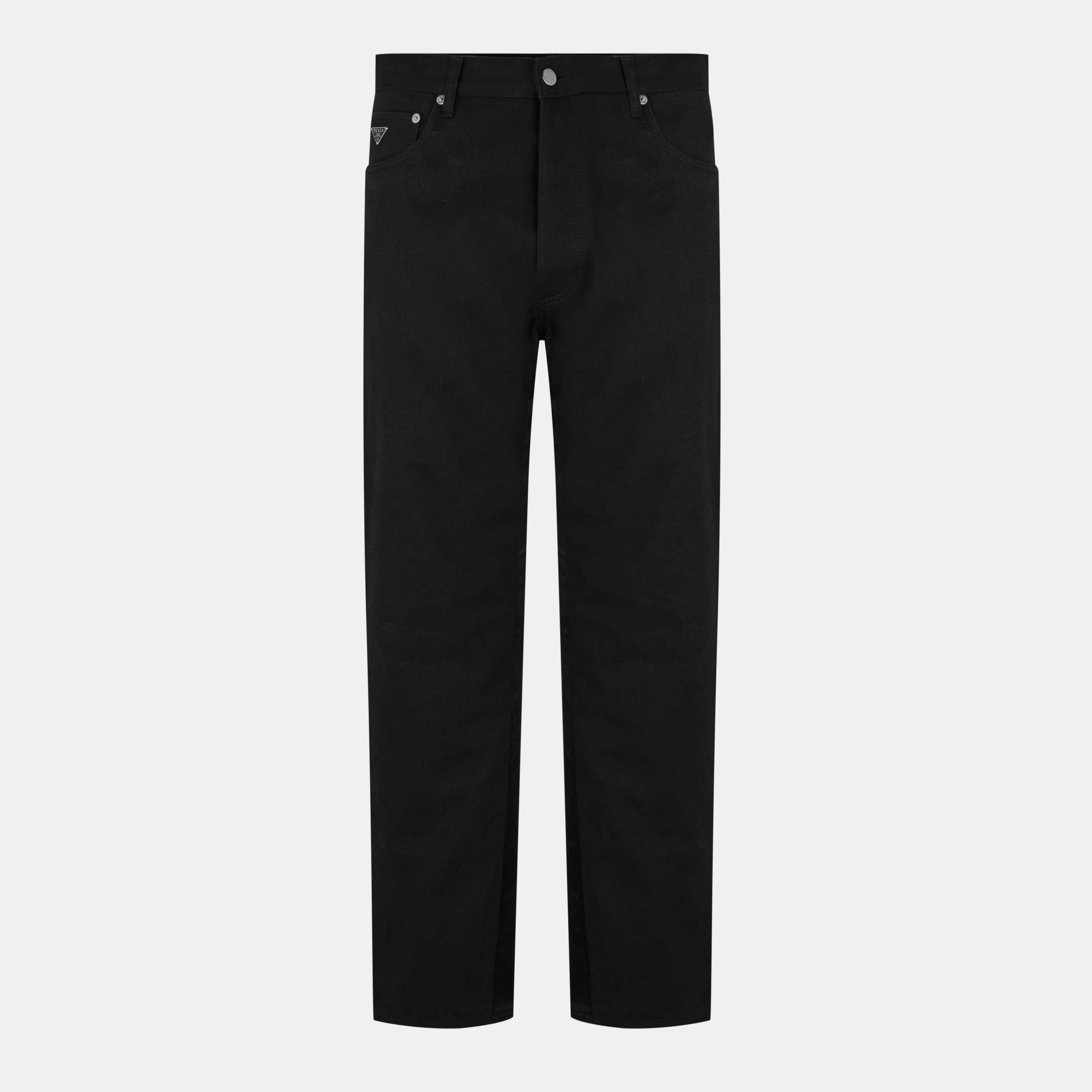 Black - Prada - Five Pocket Bull Denim Jeans - 1