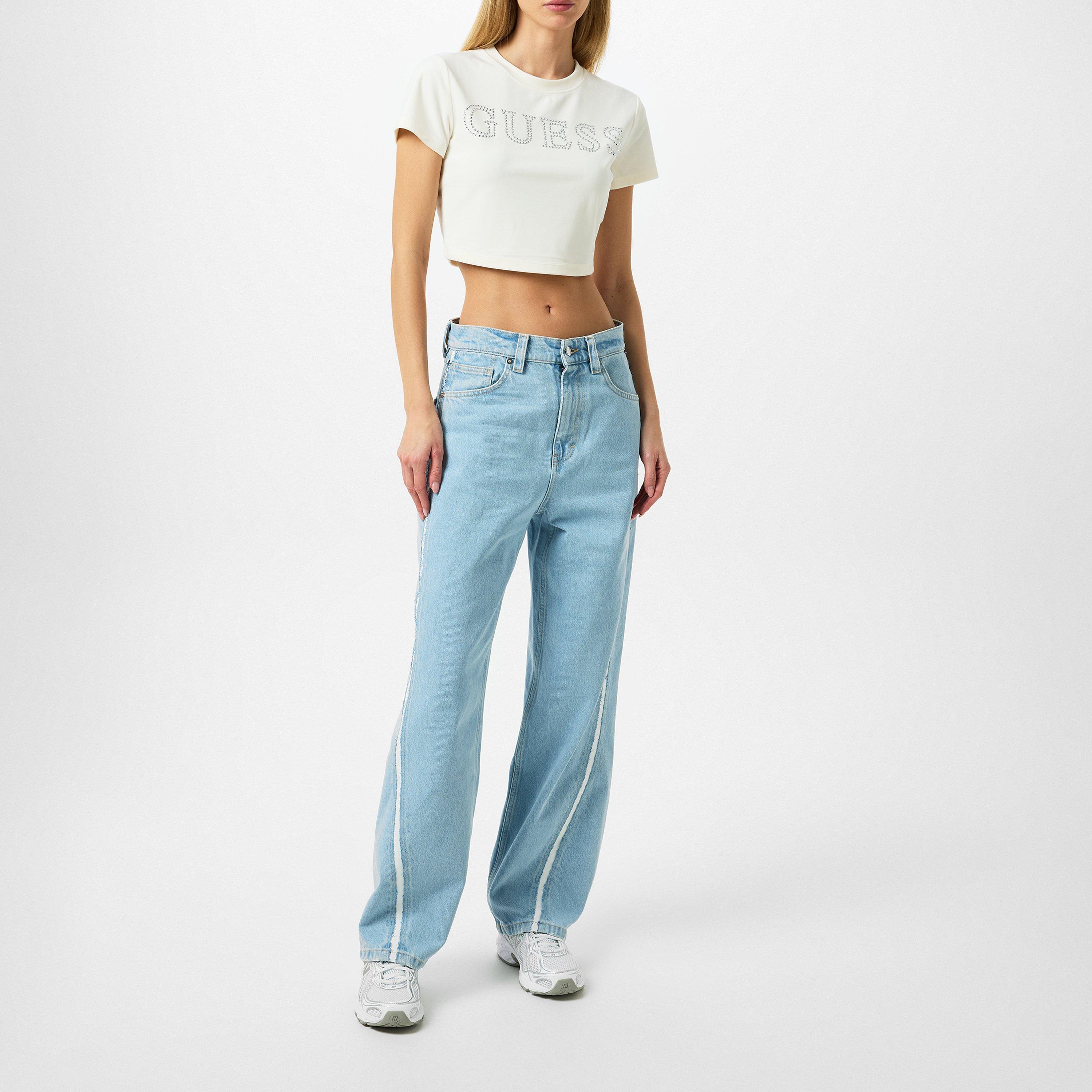 Branco CRM G012 - Guess - Women's Couture Crop Top - 4