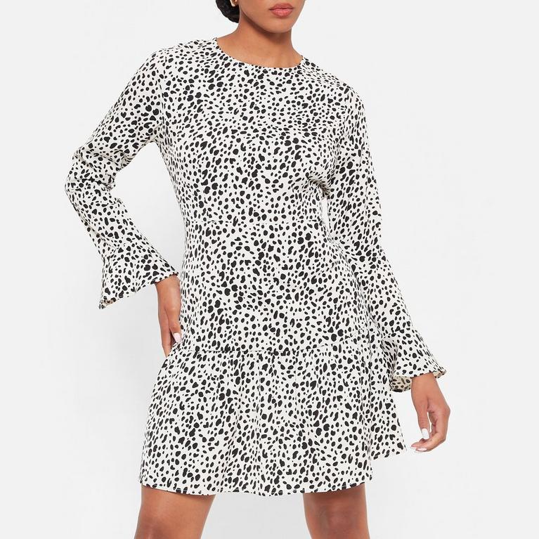 CRÈME DALMATIENNE - EA7 EMPORIO ARMANI TRAINING SHORTS WITH LOGO - ISAWITFIRST Printed Frill Hem Smock Dress - 1