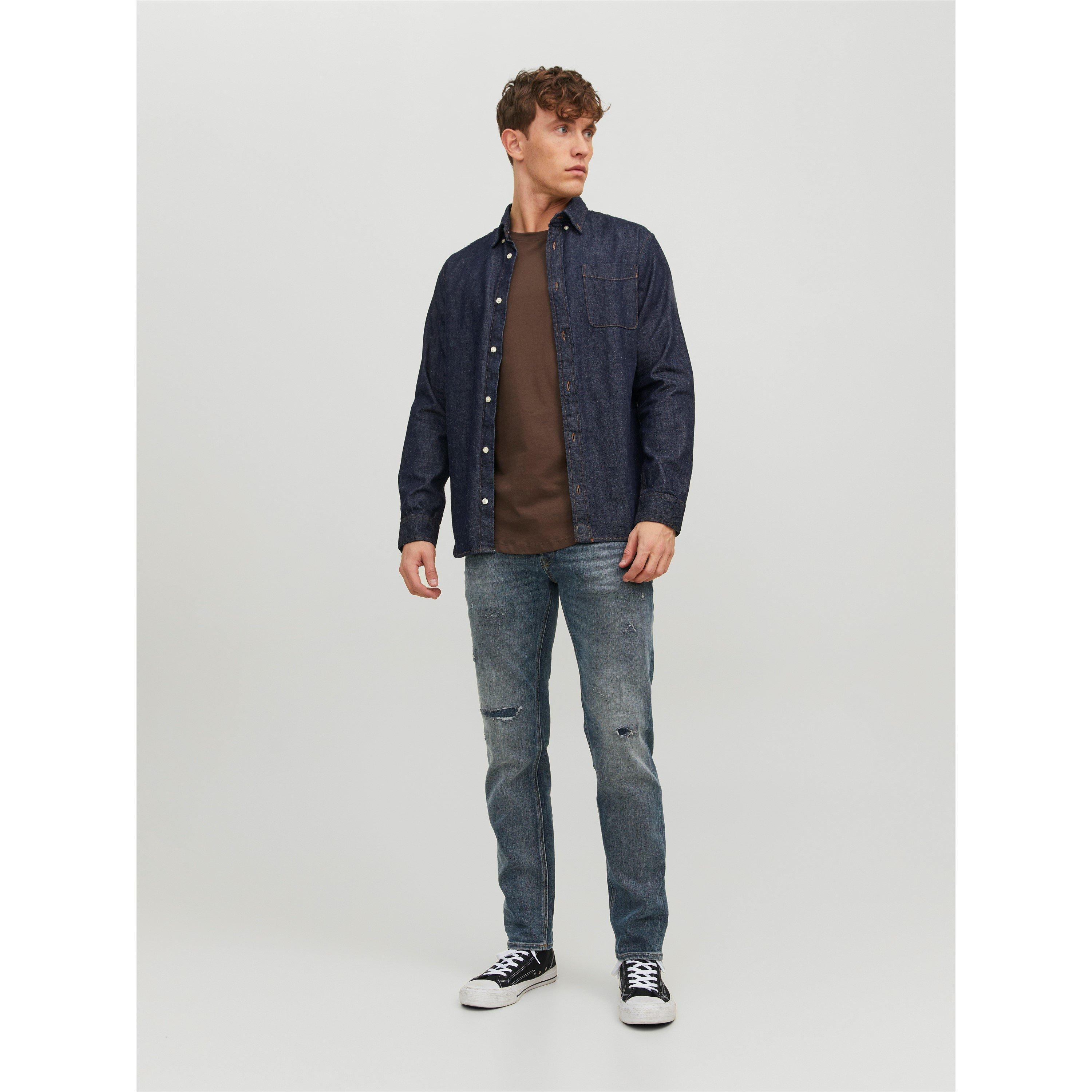 Blauwe Denim - Jack and Jones - Mikewood Ripped Straight Leg Jeans - 2