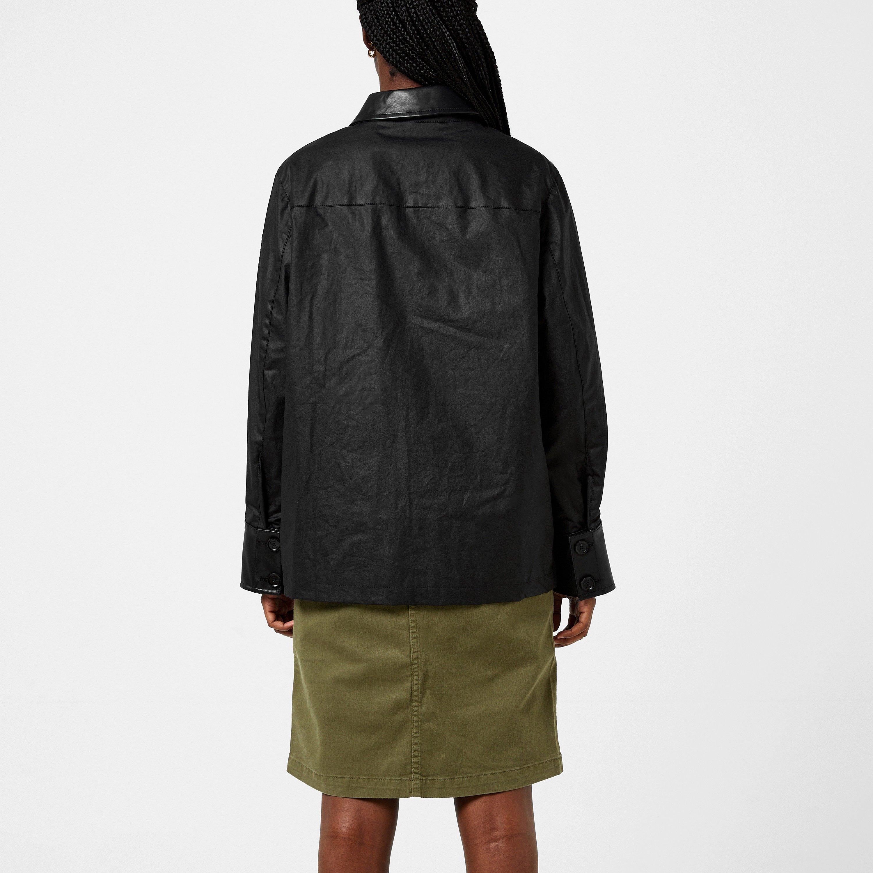 Black - Belstaff - Women's Tent Waxed Cotton Long Sleeve Mid-Length Wax Jacket - 3