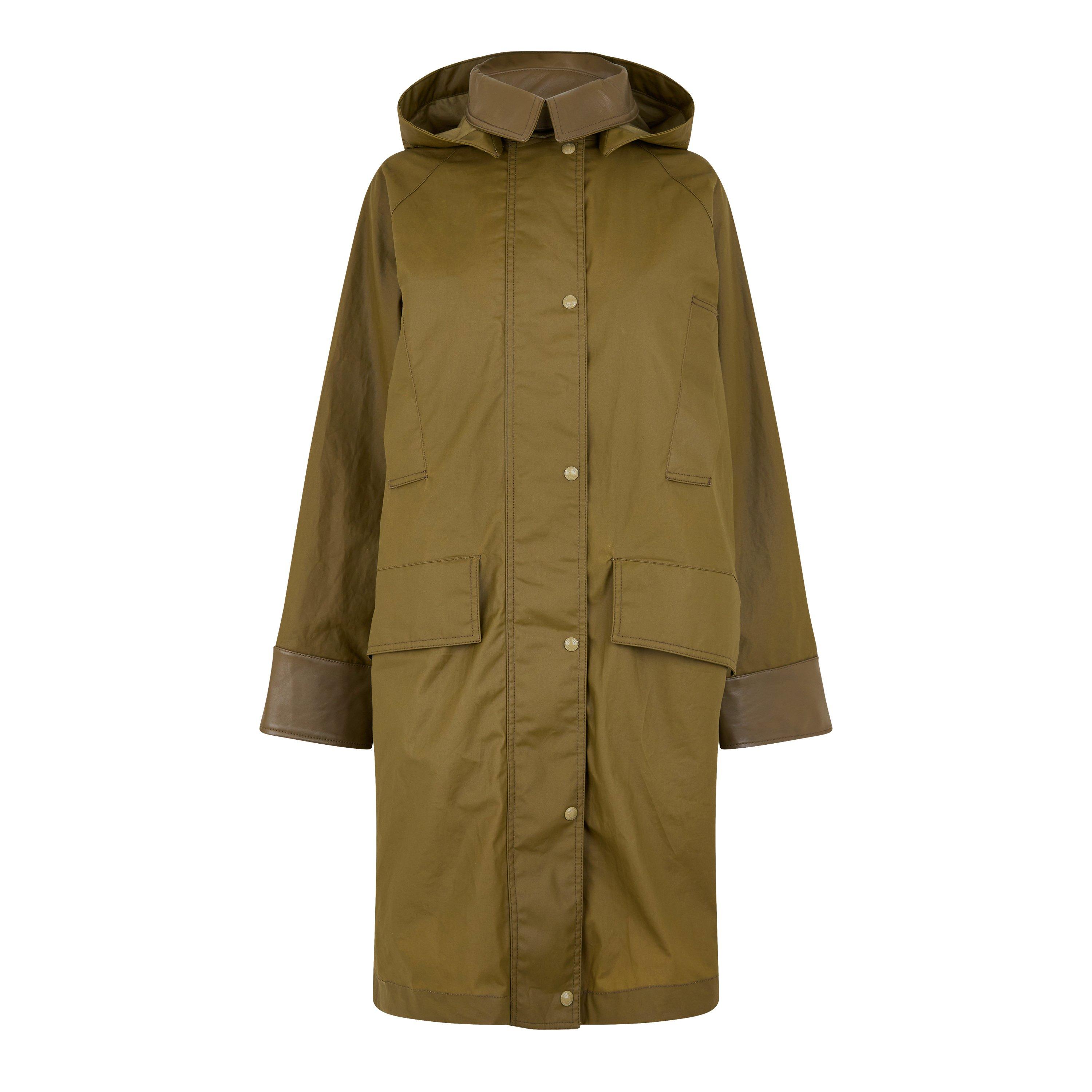 Aloe - Belstaff - Women's Acer Water Resistant Cotton Long Sleeve Mid-Length Wax Jacket - 6