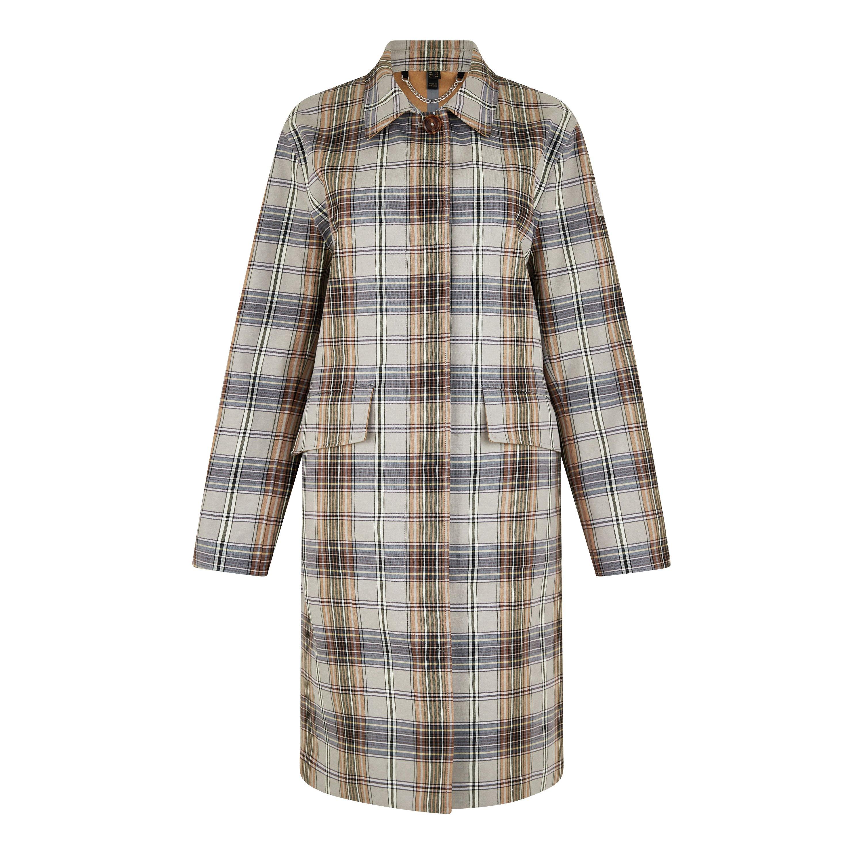 Cloud Grey/Aloe - Belstaff - Women's Ellwood Cotton Mid-Length Long Sleeve Overcoat - 5