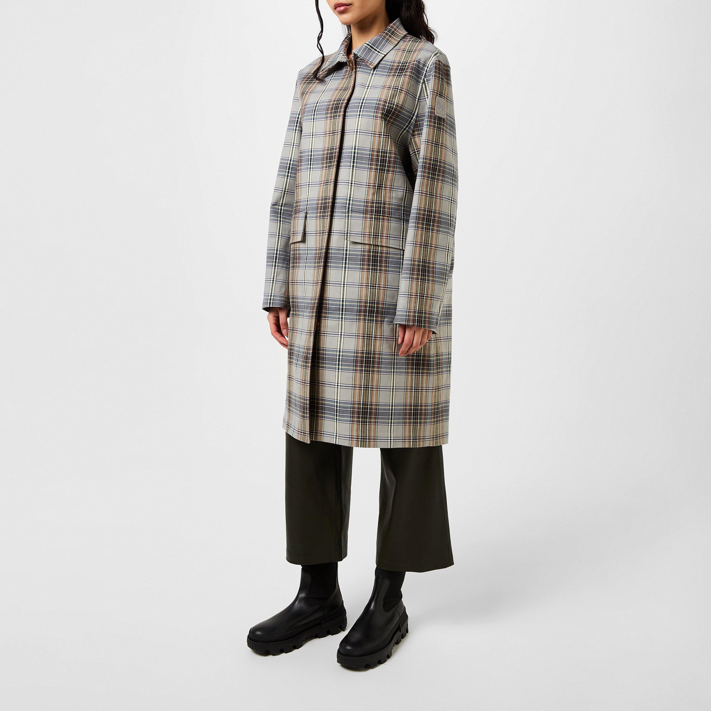 Cloud Grey/Aloe - Belstaff - Women's Ellwood Cotton Mid-Length Long Sleeve Overcoat - 4