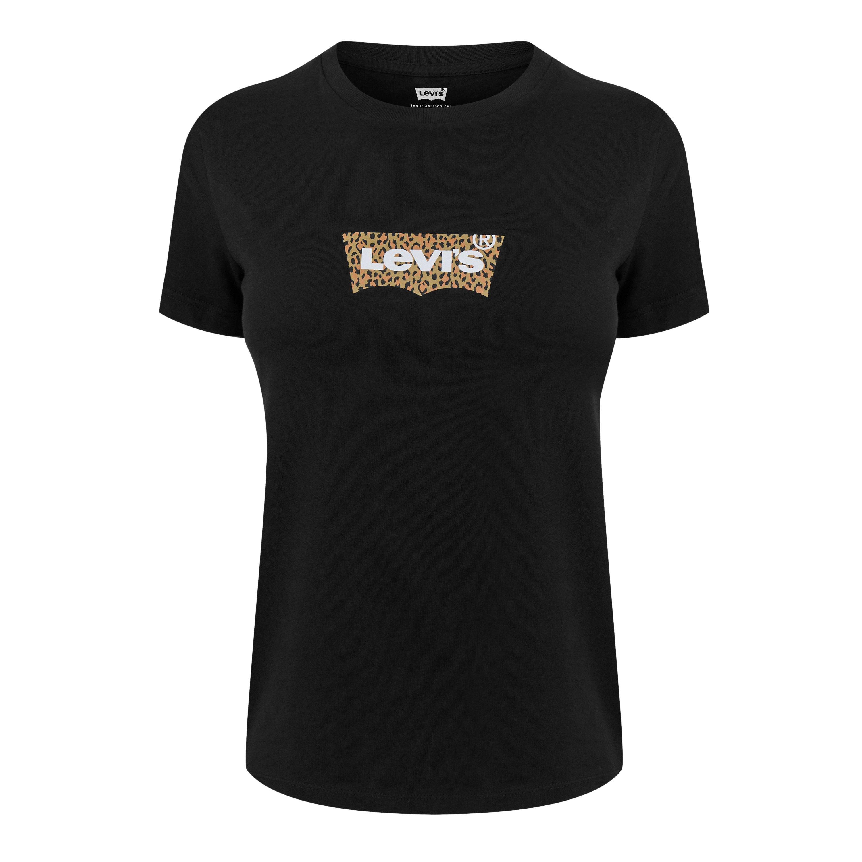 Levis Women's Print T-Shirt - Leopard Black - 6 (2XS)