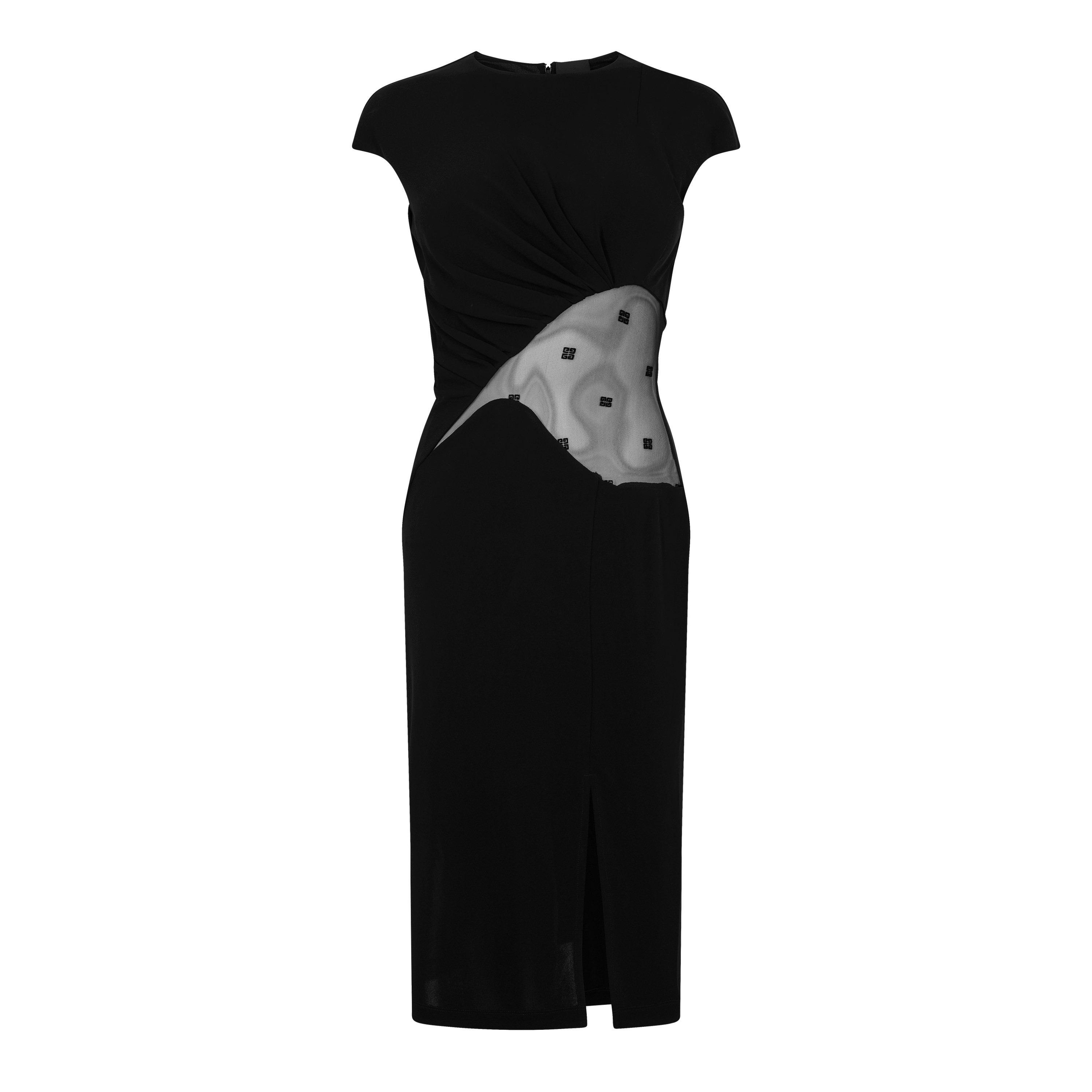 BLACK - GIVENCHY - 4g Tulle Cut Out Dress - 4