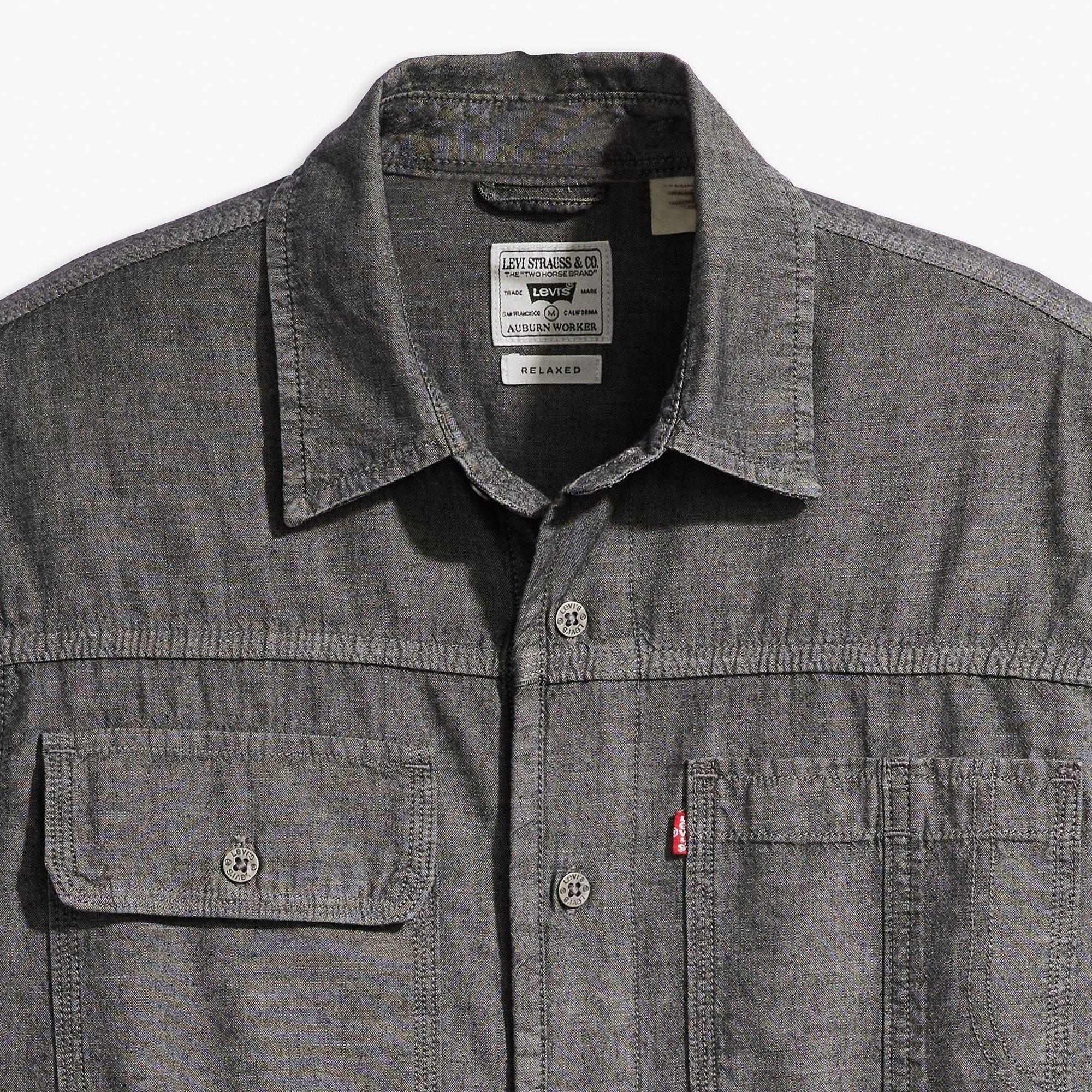 Riley Negro - Levis - Men's Auburn Worker Chambray Long-Sleeve Denim Shirt - 3