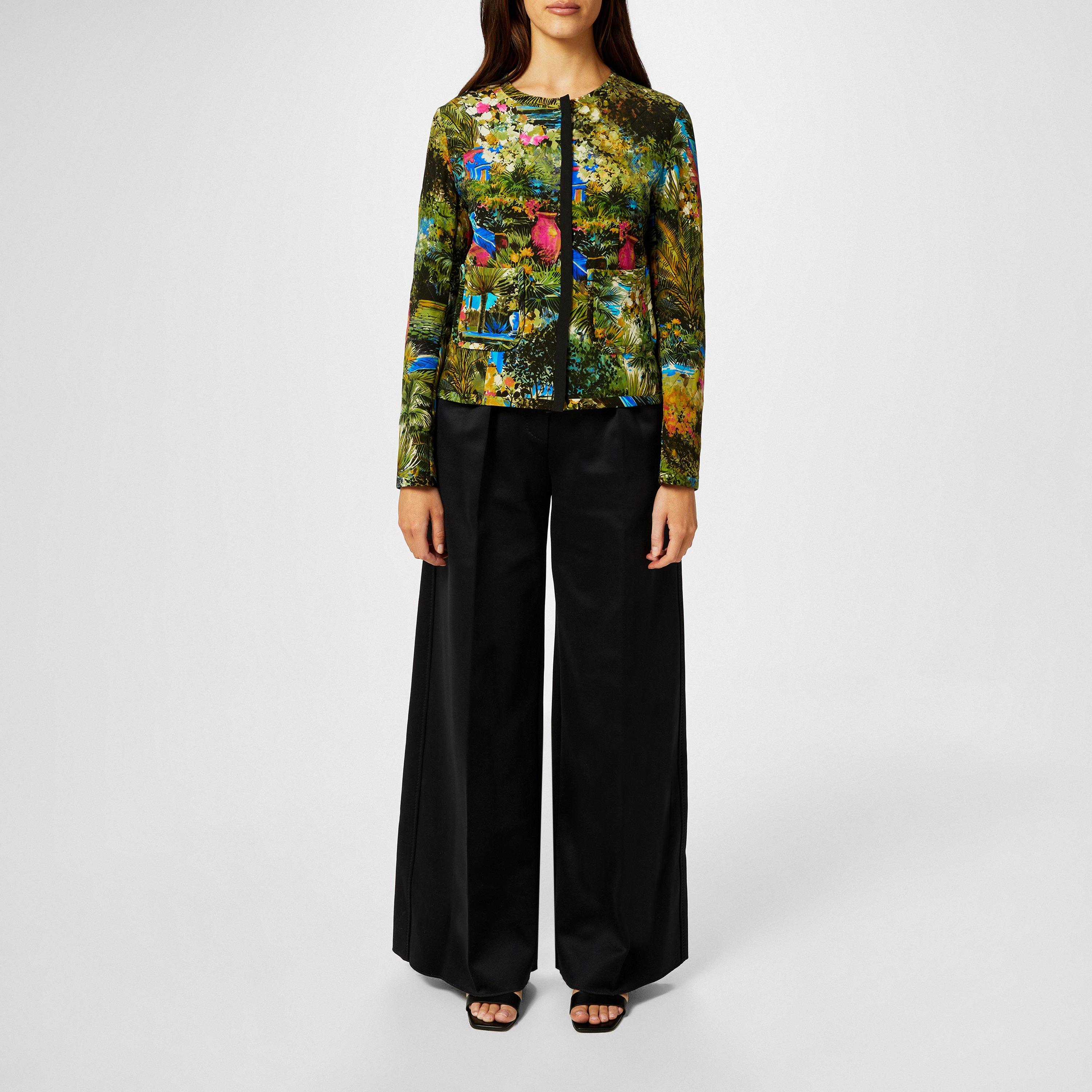 Black 001 - Max Mara - Zinnia Pleated Jersey Wide-Leg Pants - 4