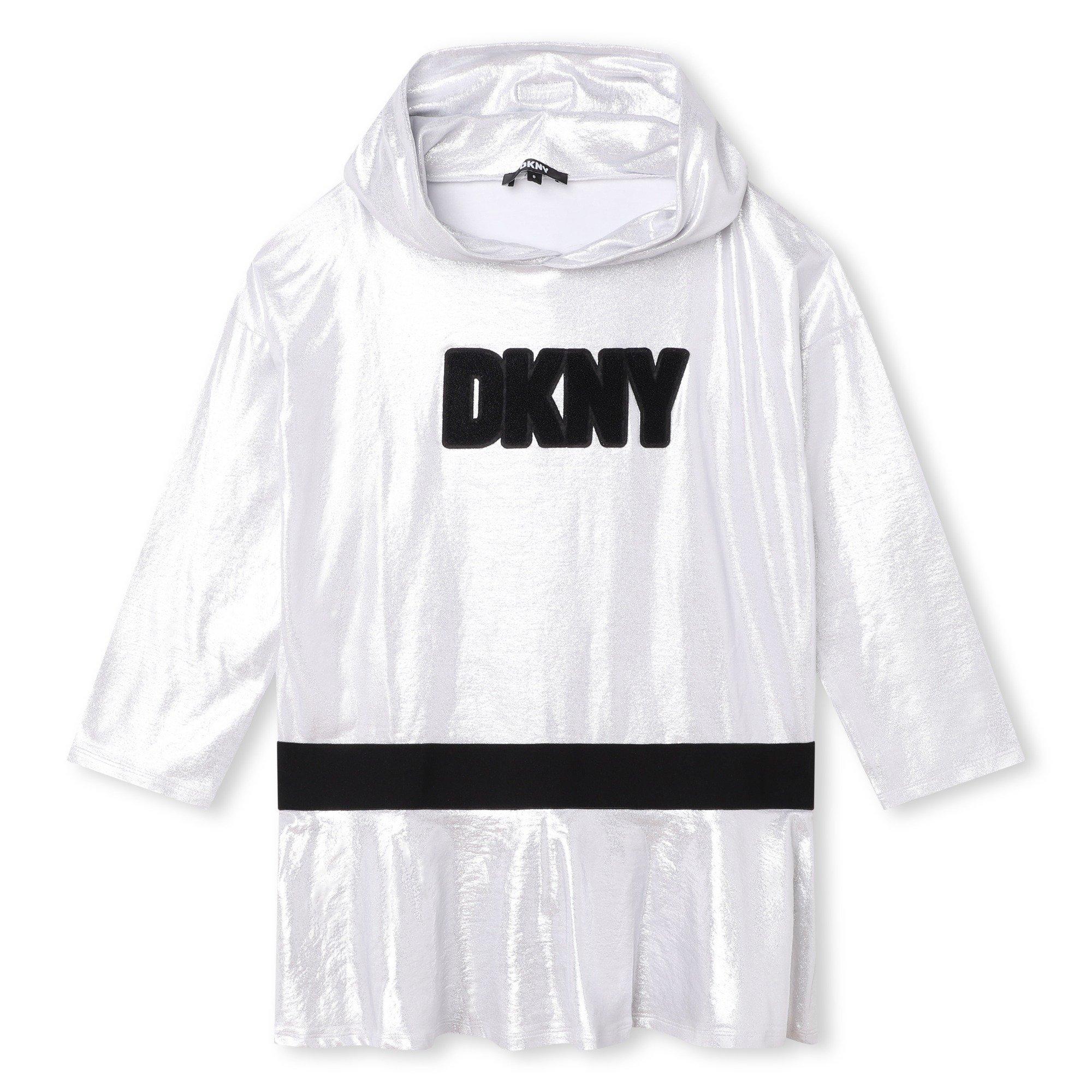 Dkny Girls Kids' Hooded Jersey Dress - Silver 016 - 8Y