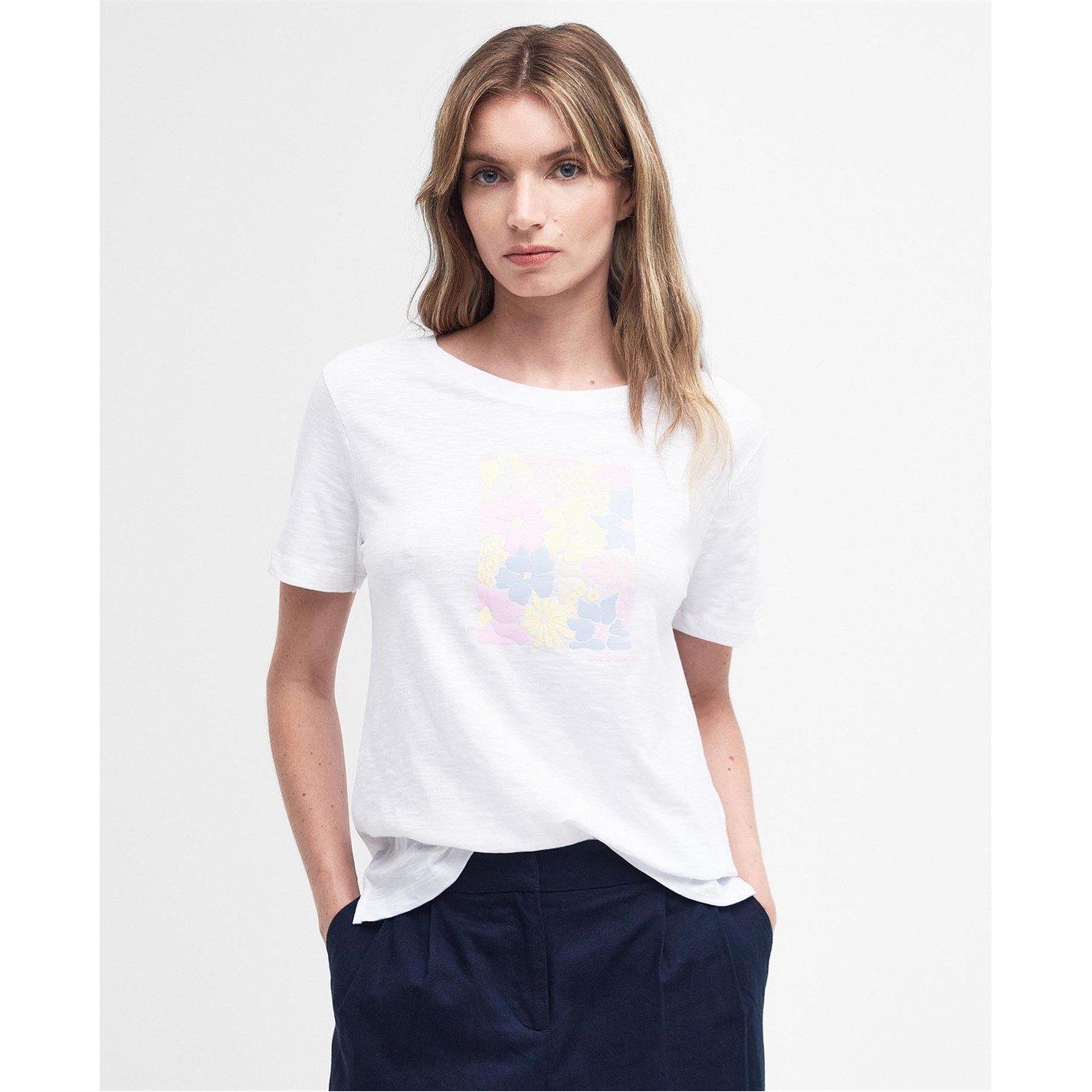 White - Barbour - Belmont Graphic T-Shirt - 1