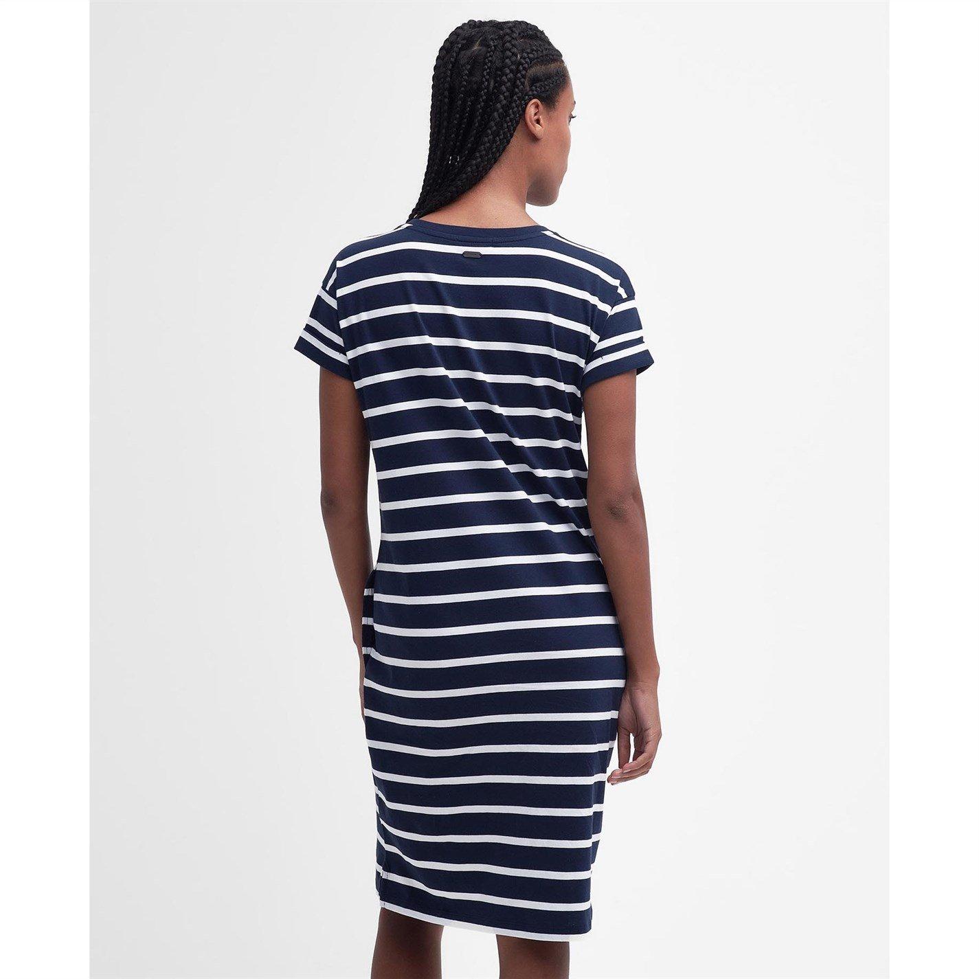 Navy/White - Barbour - Otterburn Striped Midi Dress - 3