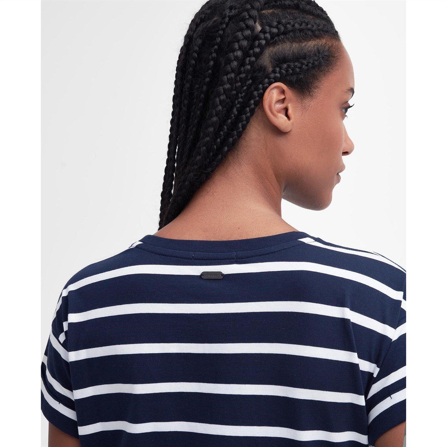 Navy/White - Barbour - Otterburn Striped Midi Dress - 6