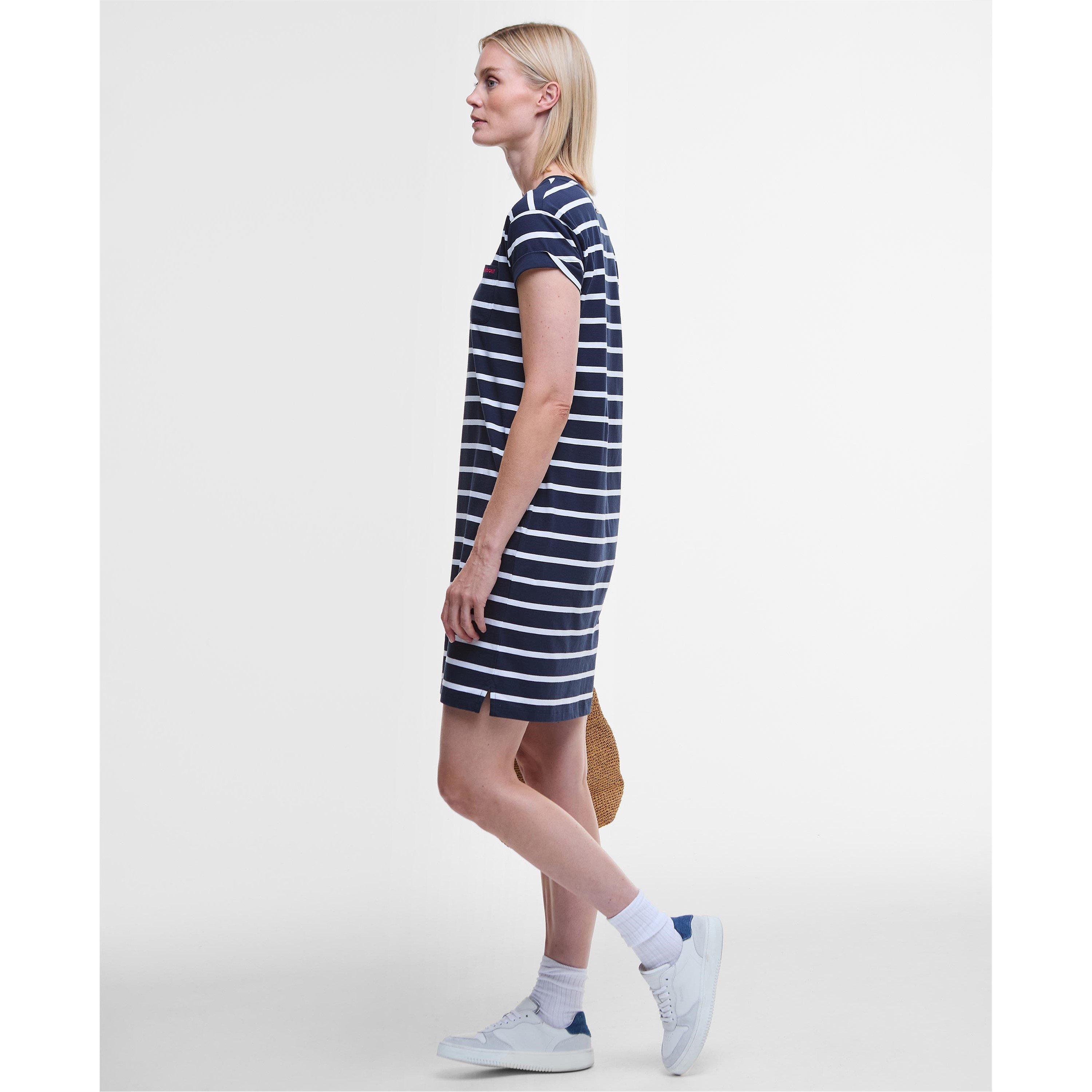 Navy - Barbour - Otterburn Striped Midi Dress - 2