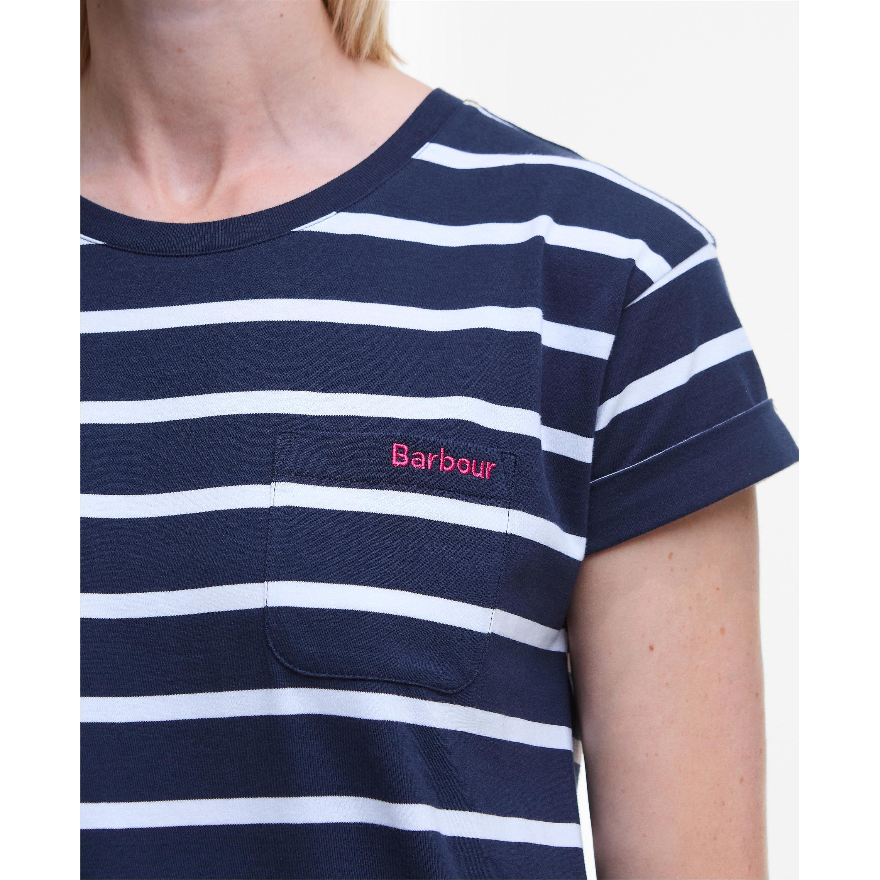 Navy - Barbour - Otterburn Striped Midi Dress - 5