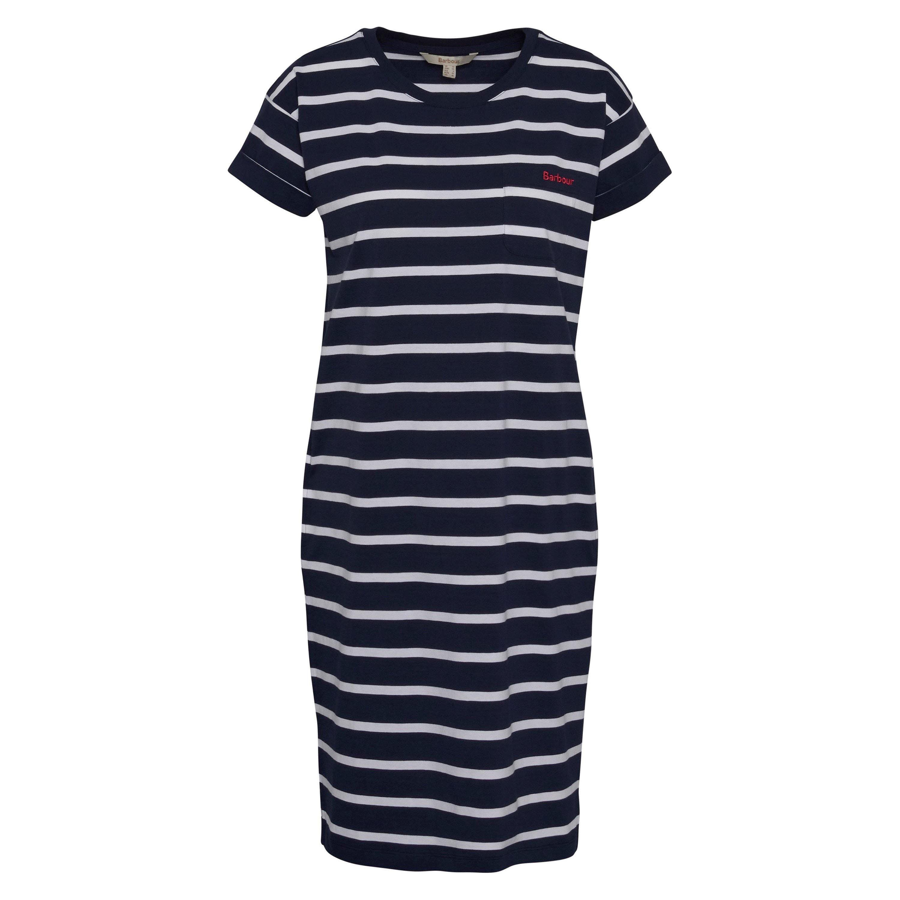 Navy - Barbour - Otterburn Striped Midi Dress - 6