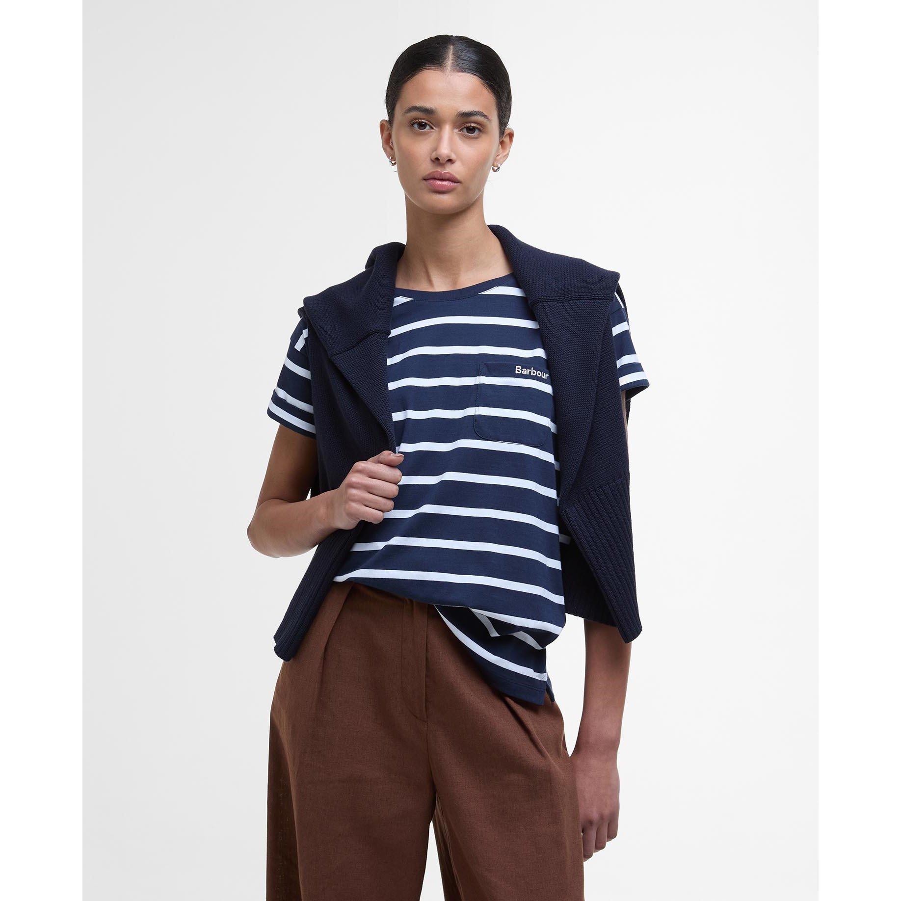 Navy/White - Barbour - Otterburn Stripe T-Shirt - 2