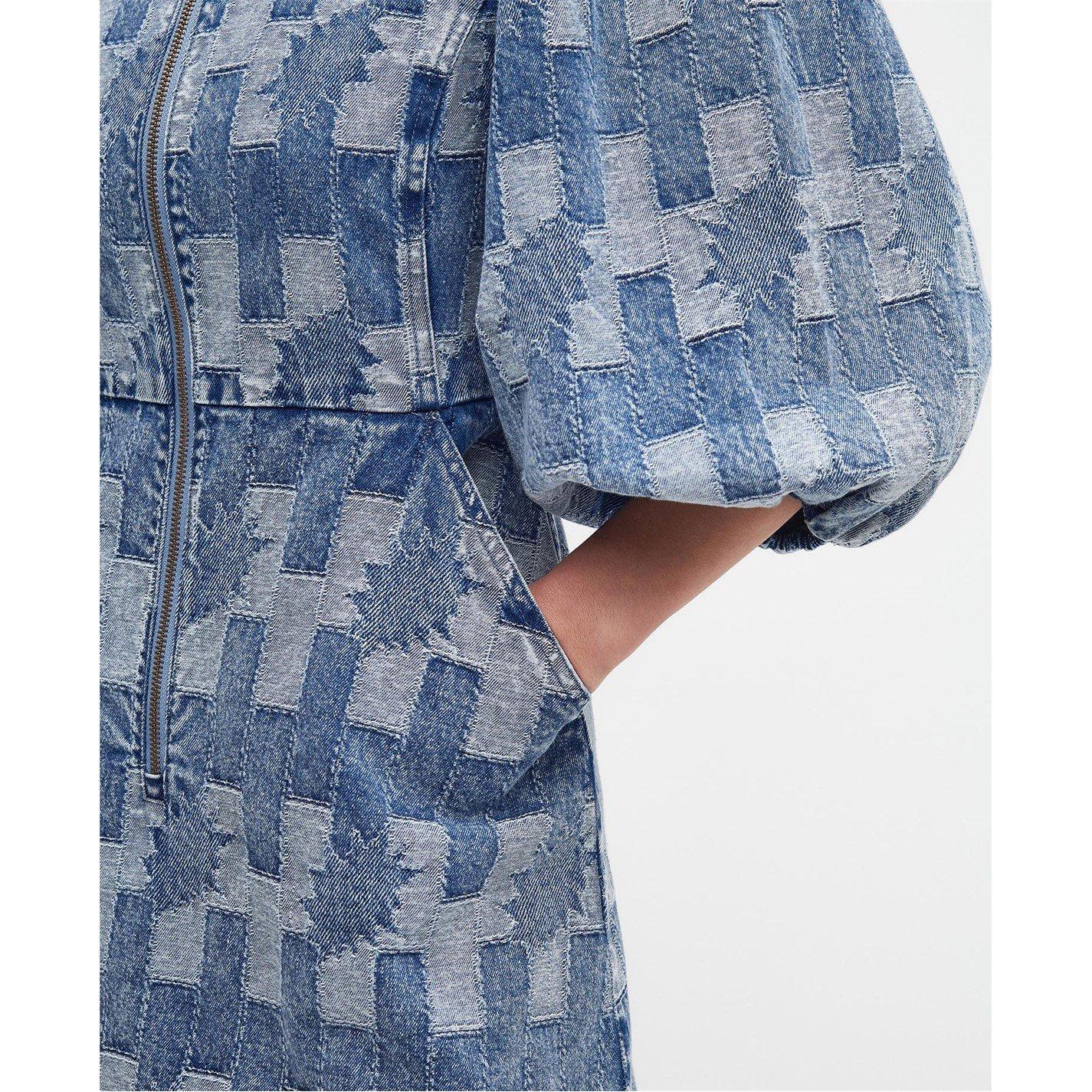 Patchwork Denim - Barbour - Edit Bowhill Patchwork Denim Mini Dress - 8