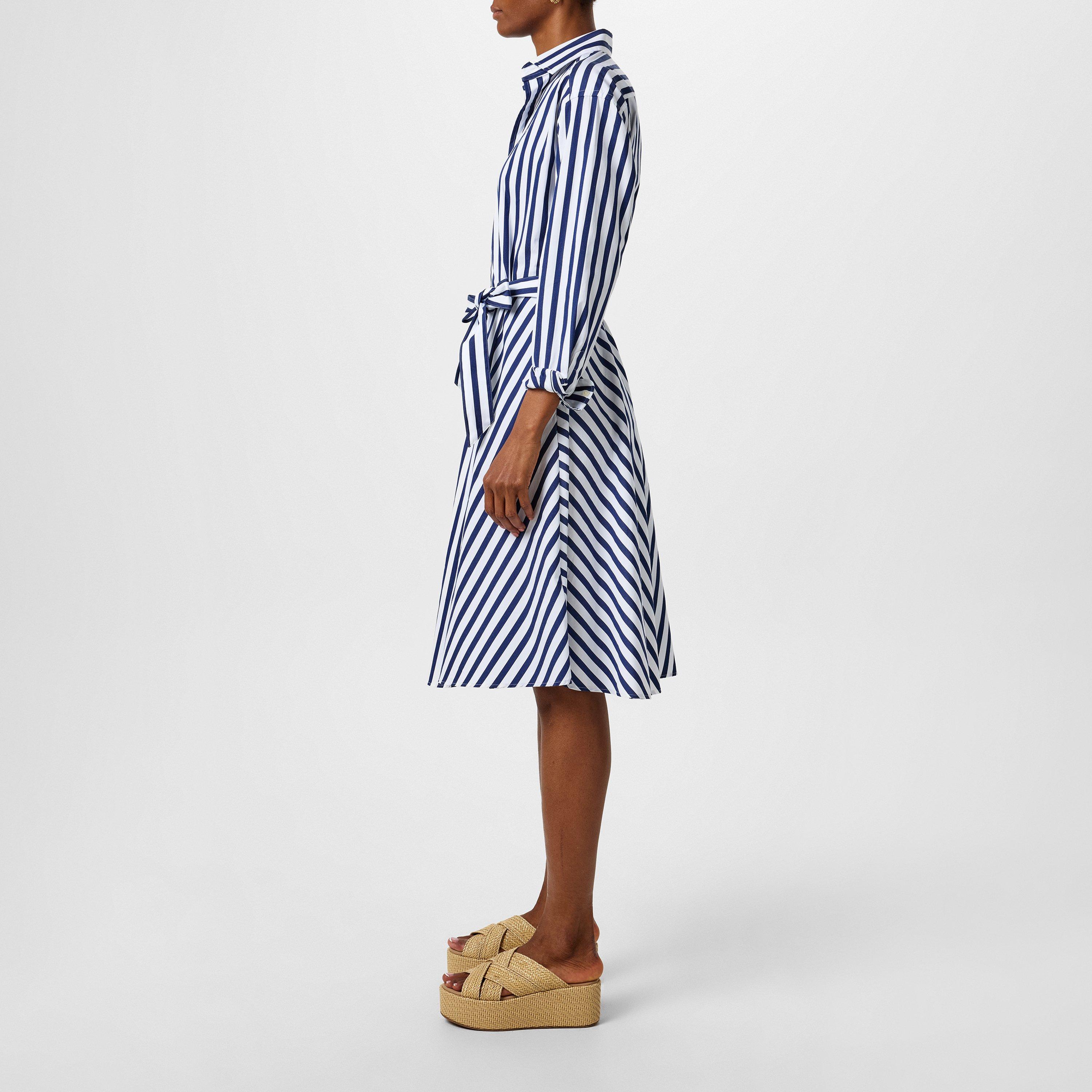 970A Navy/White - Polo Ralph Lauren - Ela Belted Shirt Dress - 4