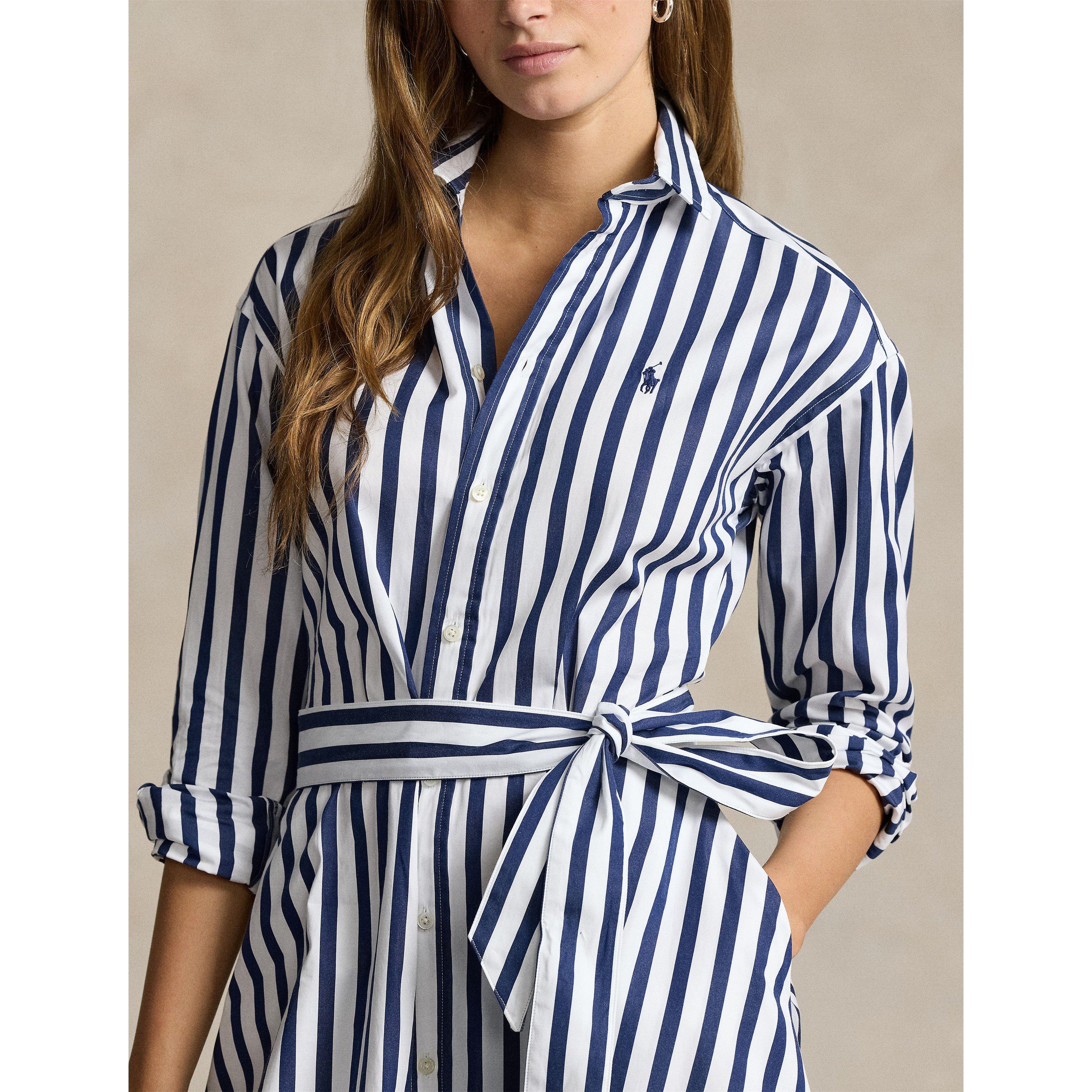 Buy Polo Blue Womens Striped Sleeveless Shirt Dress