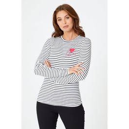 Be You Ladies Long Sleeve Stripe Love T Shirt