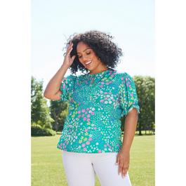 Be You Floral Keyhole Top